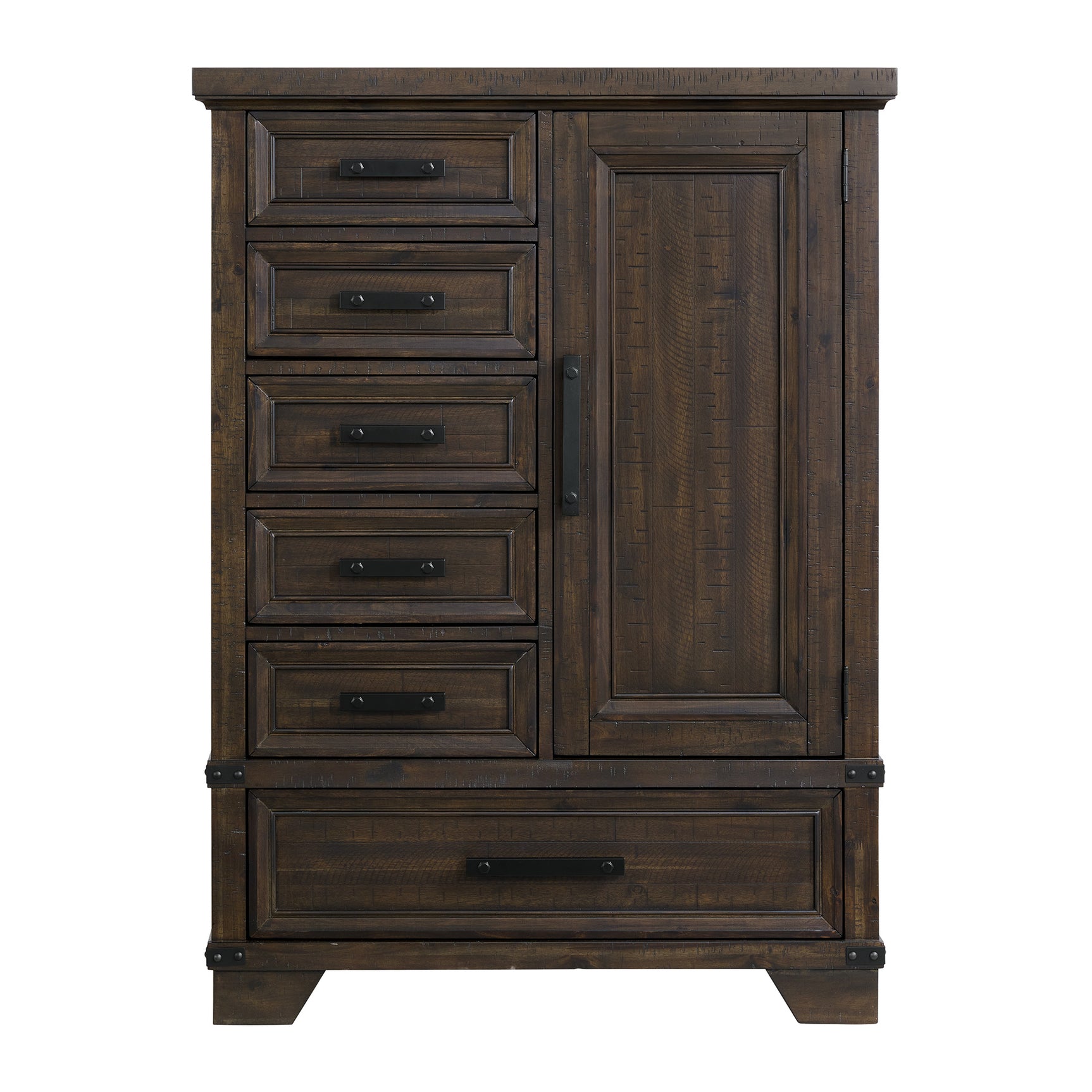 Colorado City 6-Drawer Door Chest in Charcoal - Tampa Furniture Outlet