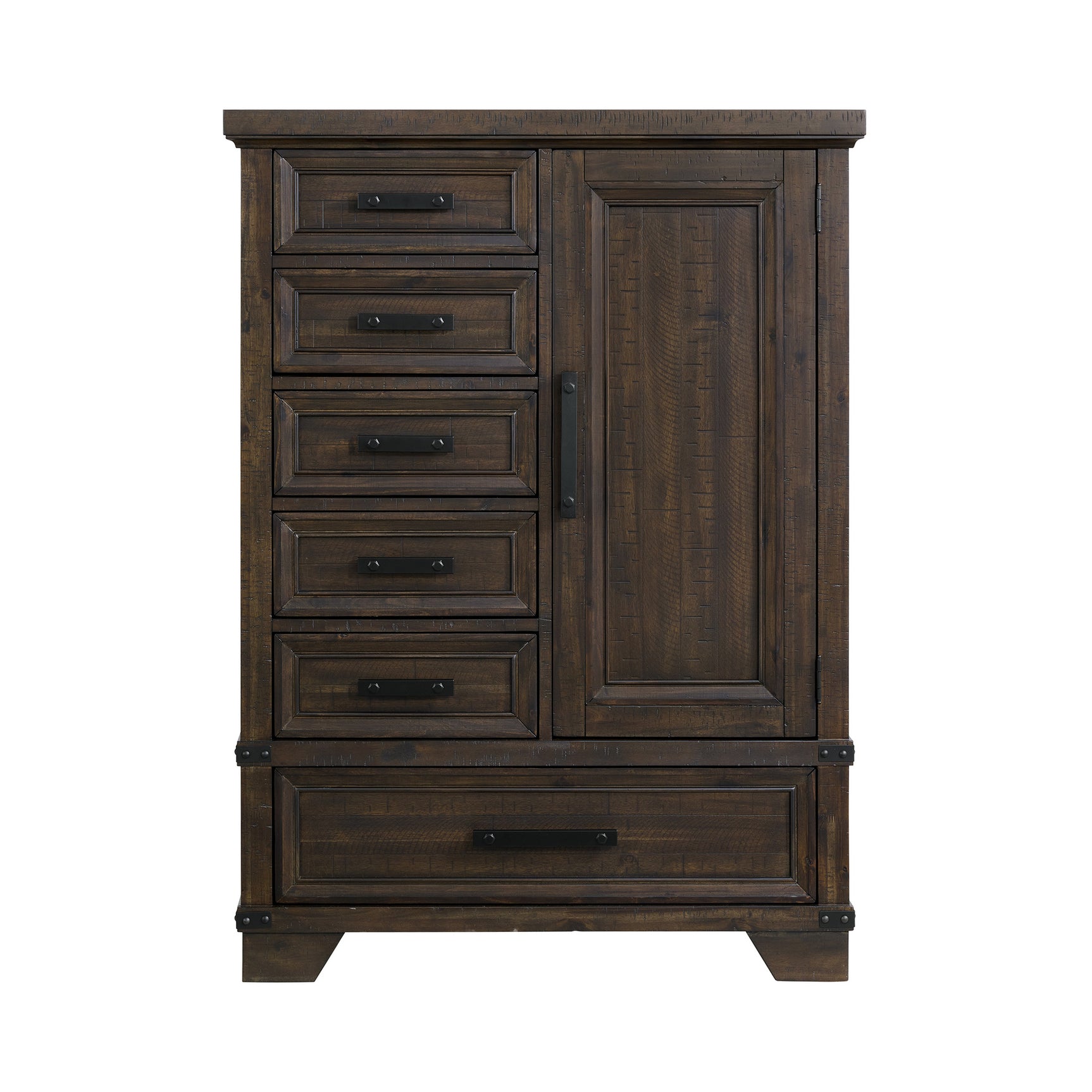 Colorado City 6-Drawer Door Chest in Charcoal