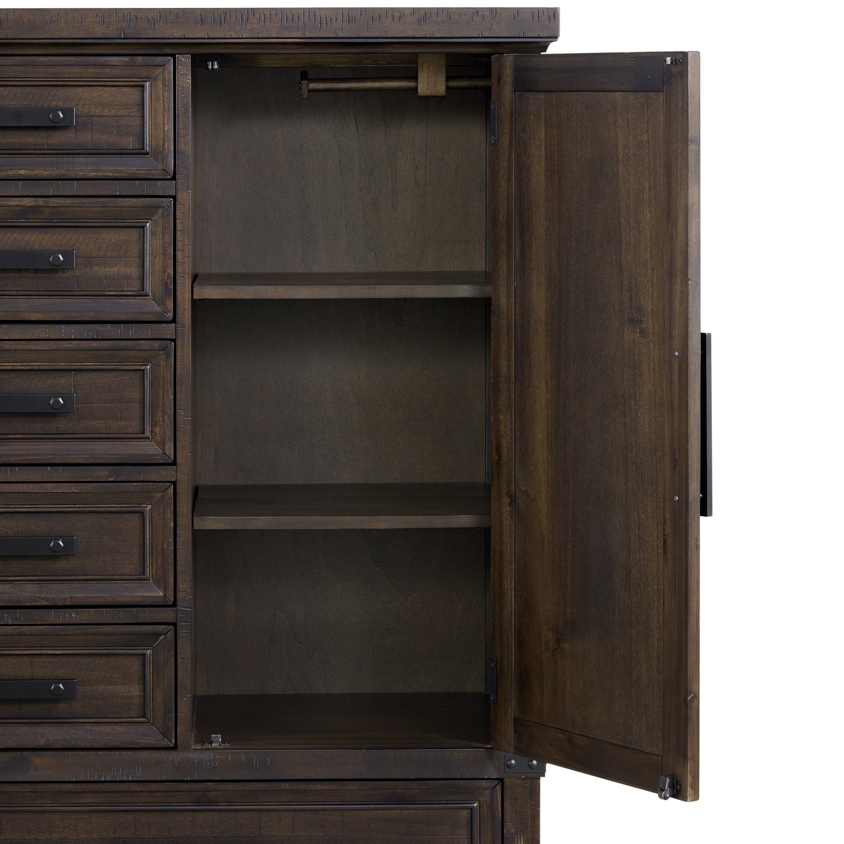 Colorado City 6-Drawer Door Chest in Charcoal