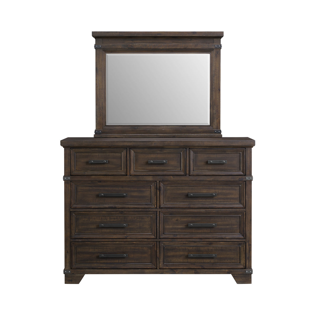 Colorado City Dresser and Mirror Set in Charcoal