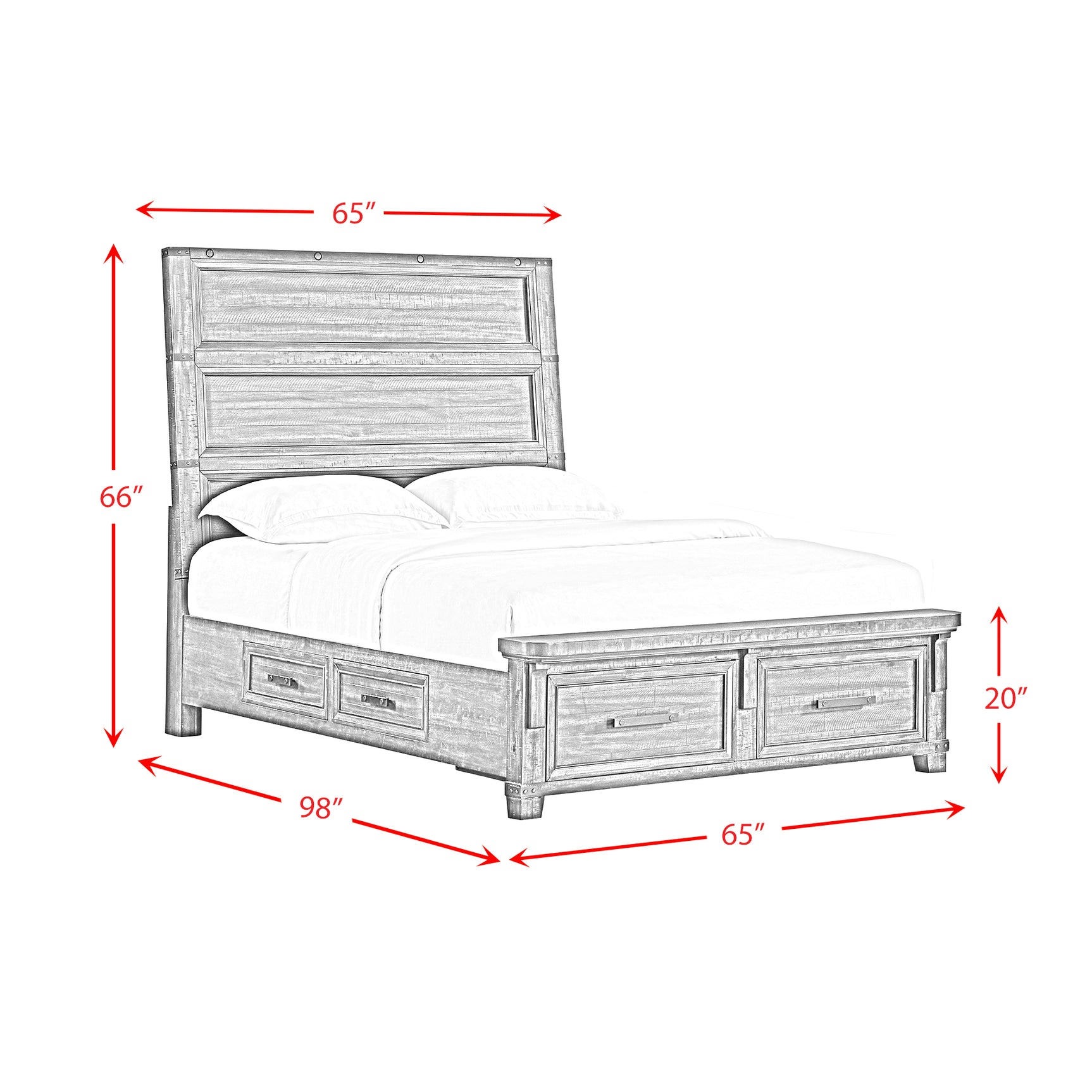 Colorado City Queen Storage Bed in Charcoal