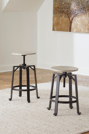 Tampa Furniture Outlet - Ashley Furniture - Karisslyn Dining Room - Counter Height Stool (Set of 2) / Whitewash/Black - D336-024X2