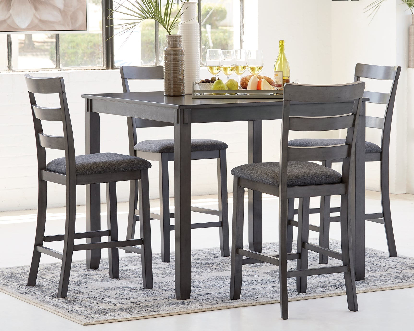 Tampa Furniture Outlet - Ashley Furniture - Bridson Dining Room - RECT DRM Table Set (6/CN) / Gray - D383-325