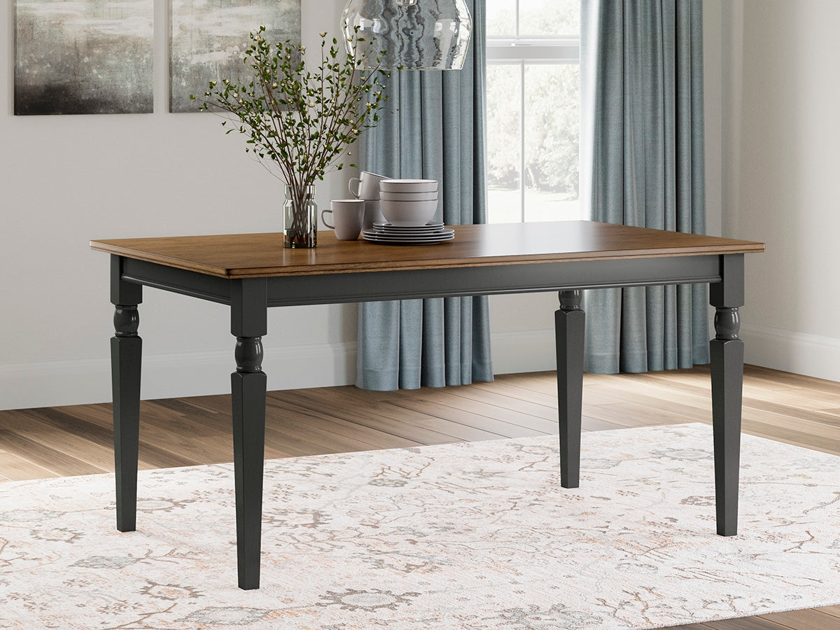 Tampa Furniture Outlet - Ashley Furniture - Owingsville Dining Room - Rectangular Dining Room Table / Black/Brown - D580-25