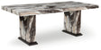 Tampa Furniture Outlet - Ashley Furniture - Jeshina Dining Table - Dining Table / Dark Brown/Beige - PCD581D4