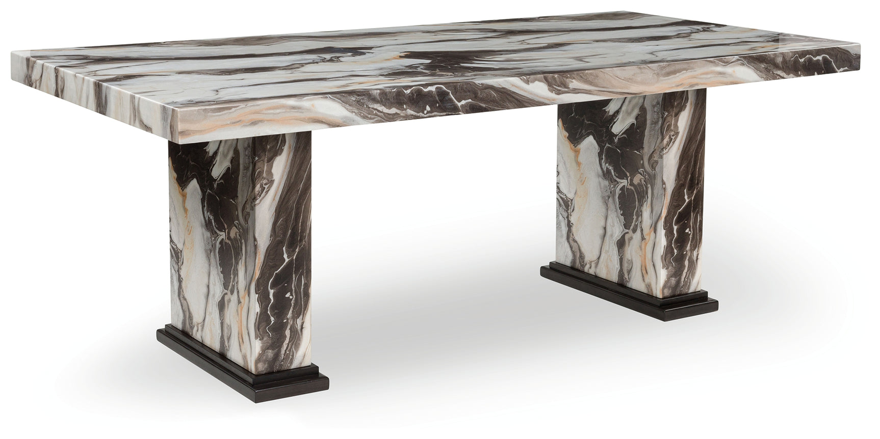 Tampa Furniture Outlet - Ashley Furniture - Jeshina Dining Table - Dining Table / Dark Brown/Beige - PCD581D4