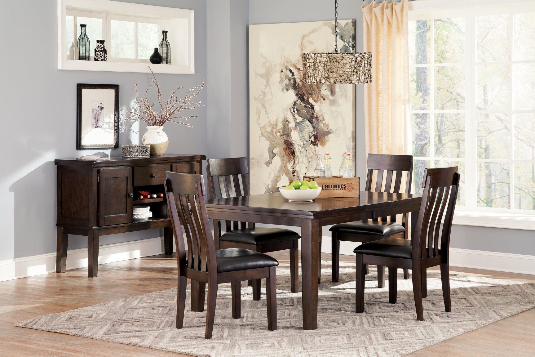 Tampa Furniture Outlet - Ashley Furniture - Haddigan Dining Room - RECT DRM Counter EXT Table / Dark Brown - D596-42