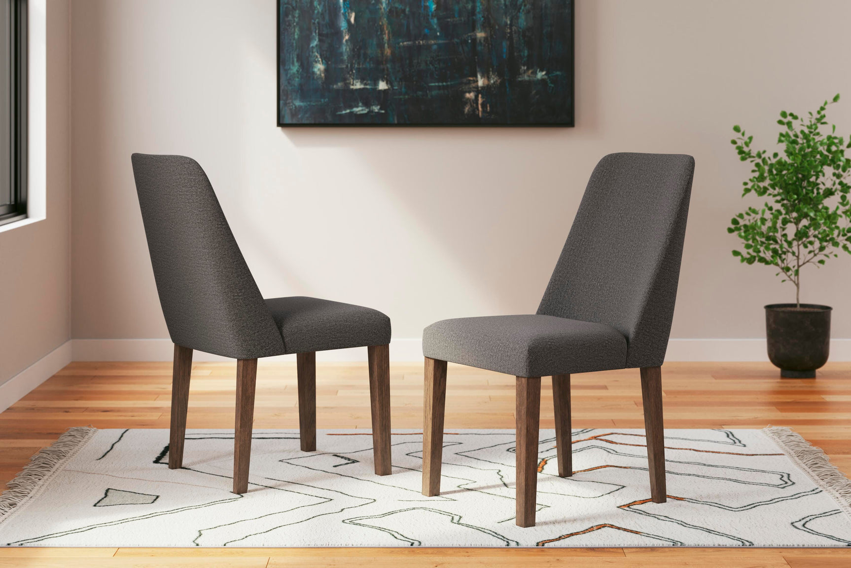 Tampa Furniture Outlet - Ashley Furniture - Lyncott Dining Room - Dining Chair (Set of 2) / Charcoal/Brown - D615-02X2