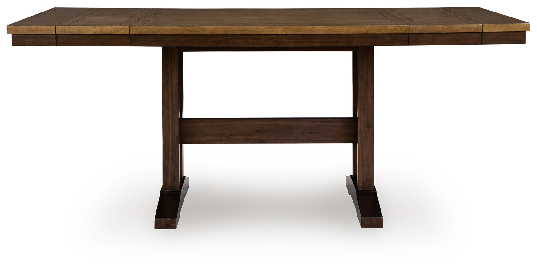 Tampa Furniture Outlet - Ashley Furniture - Rylandeen Dining Room - RECT DRM Counter EXT Table / Light Brown/Dark Brown / 86"W x 42"D x 36"H - PCD651-32