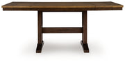 Tampa Furniture Outlet - Ashley Furniture - Rylandeen Dining Room - RECT DRM Counter EXT Table / Light Brown/Dark Brown / 86"W x 42"D x 36"H - PCD651-32