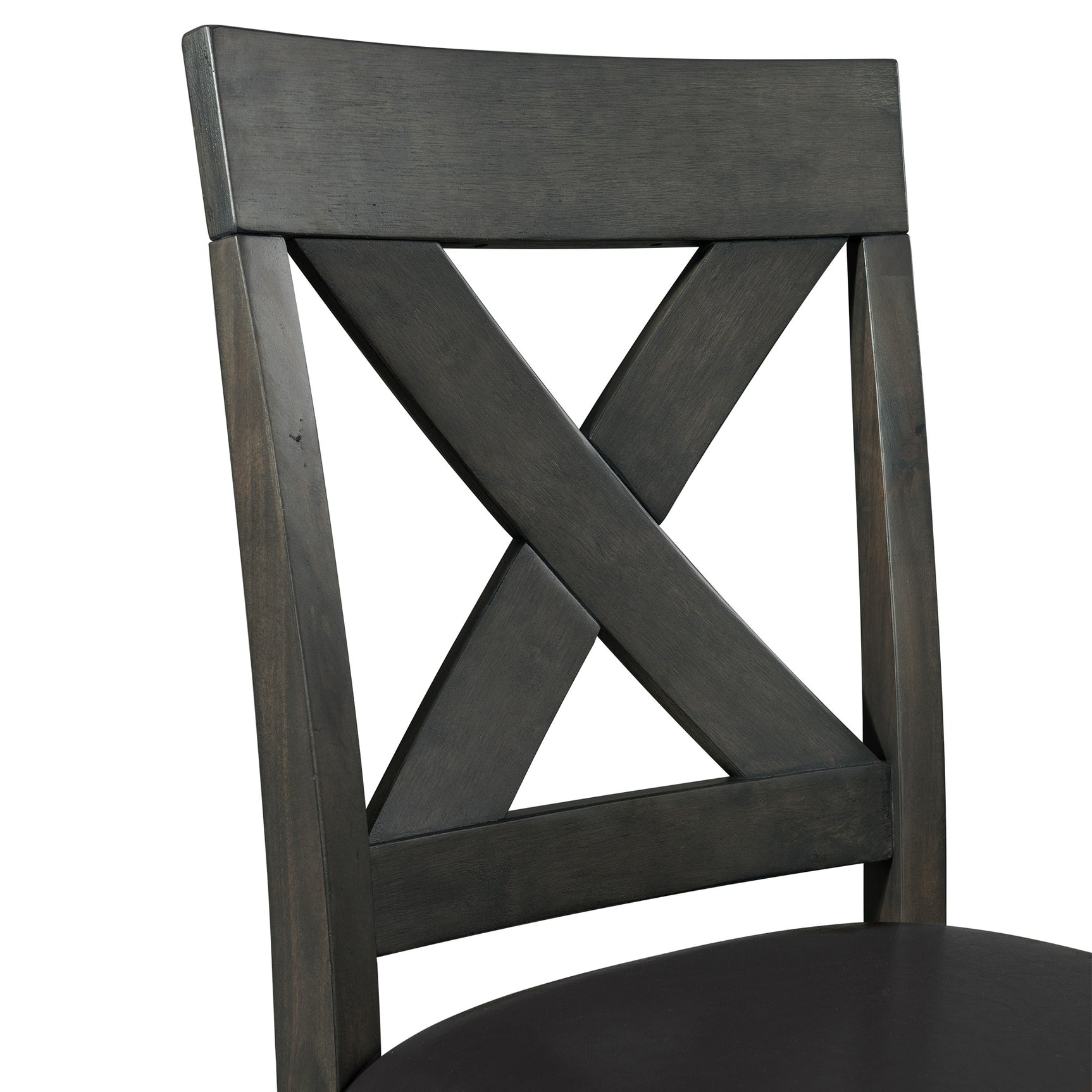 Alex Grey 60" 7 PC Counter Set (Grey Table with Black PU Seat) - Tampa Furniture Outlet