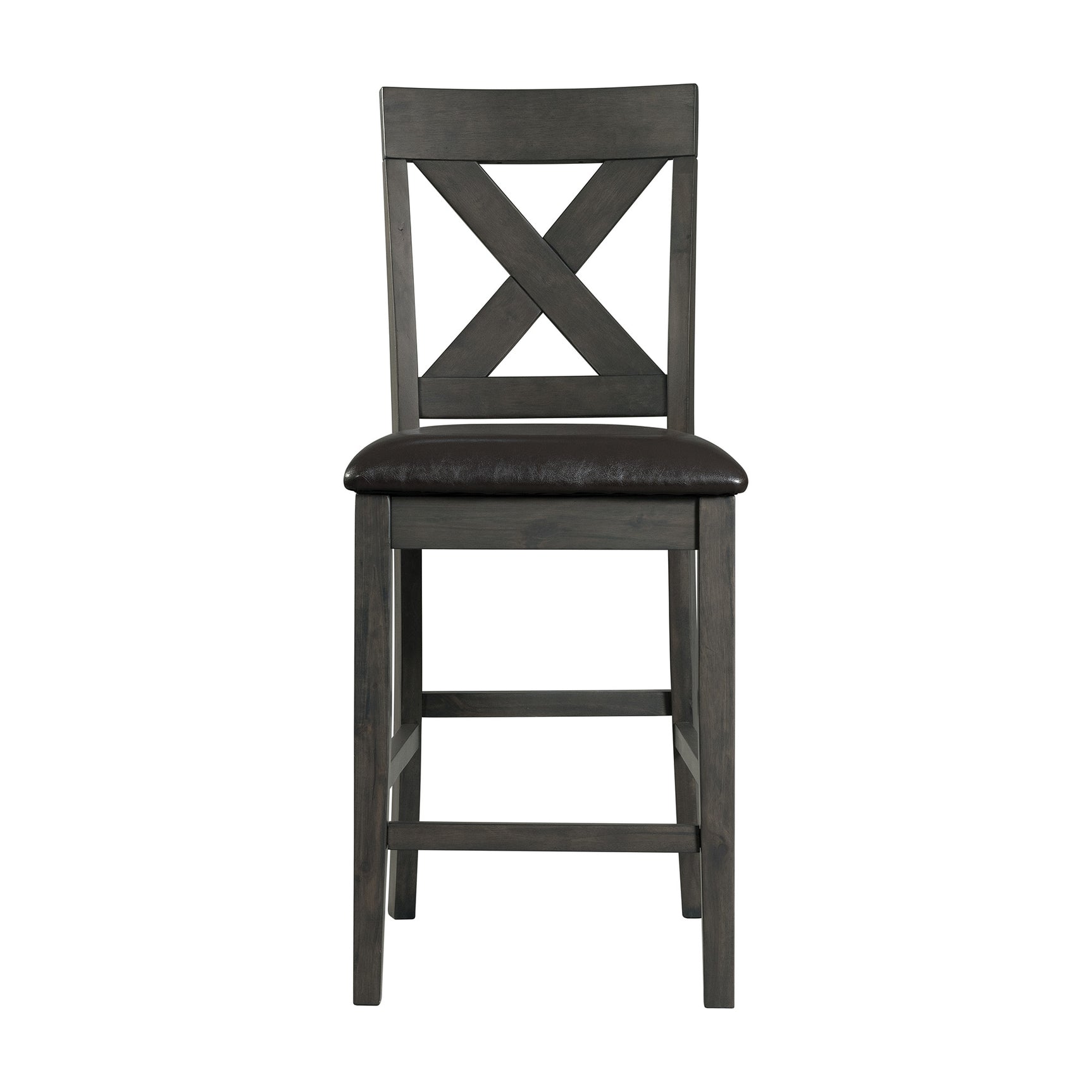 Alex Grey 60" 7 PC Counter Set (Grey Table with Black PU Seat) - Tampa Furniture Outlet