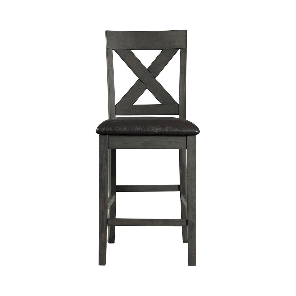 Alex Grey 60" 7 PC Counter Set (Grey Table with Black PU Seat)