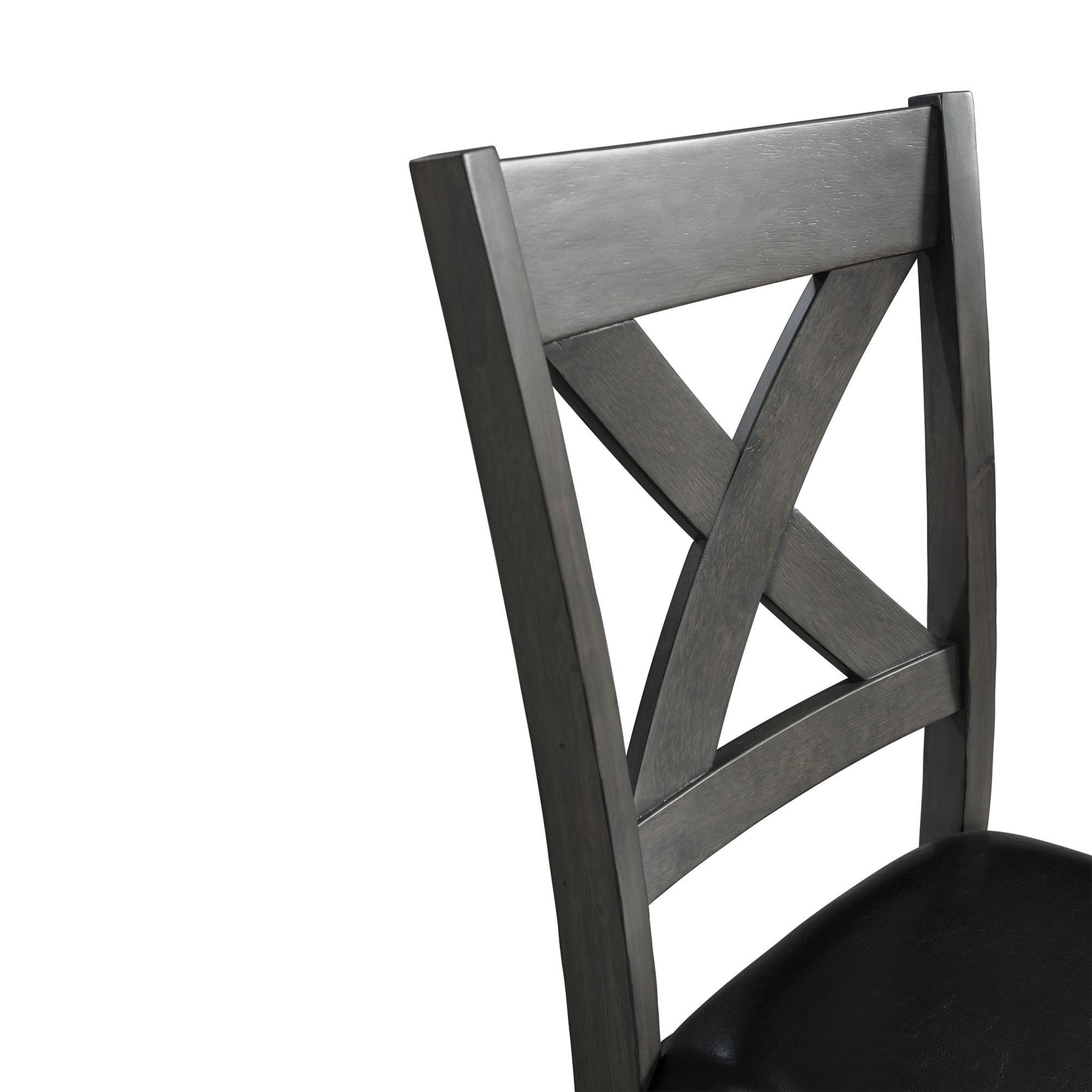 Alex Grey 60" 7 PC Dining Set (Grey Table with Black PU Seat) - Tampa Furniture Outlet