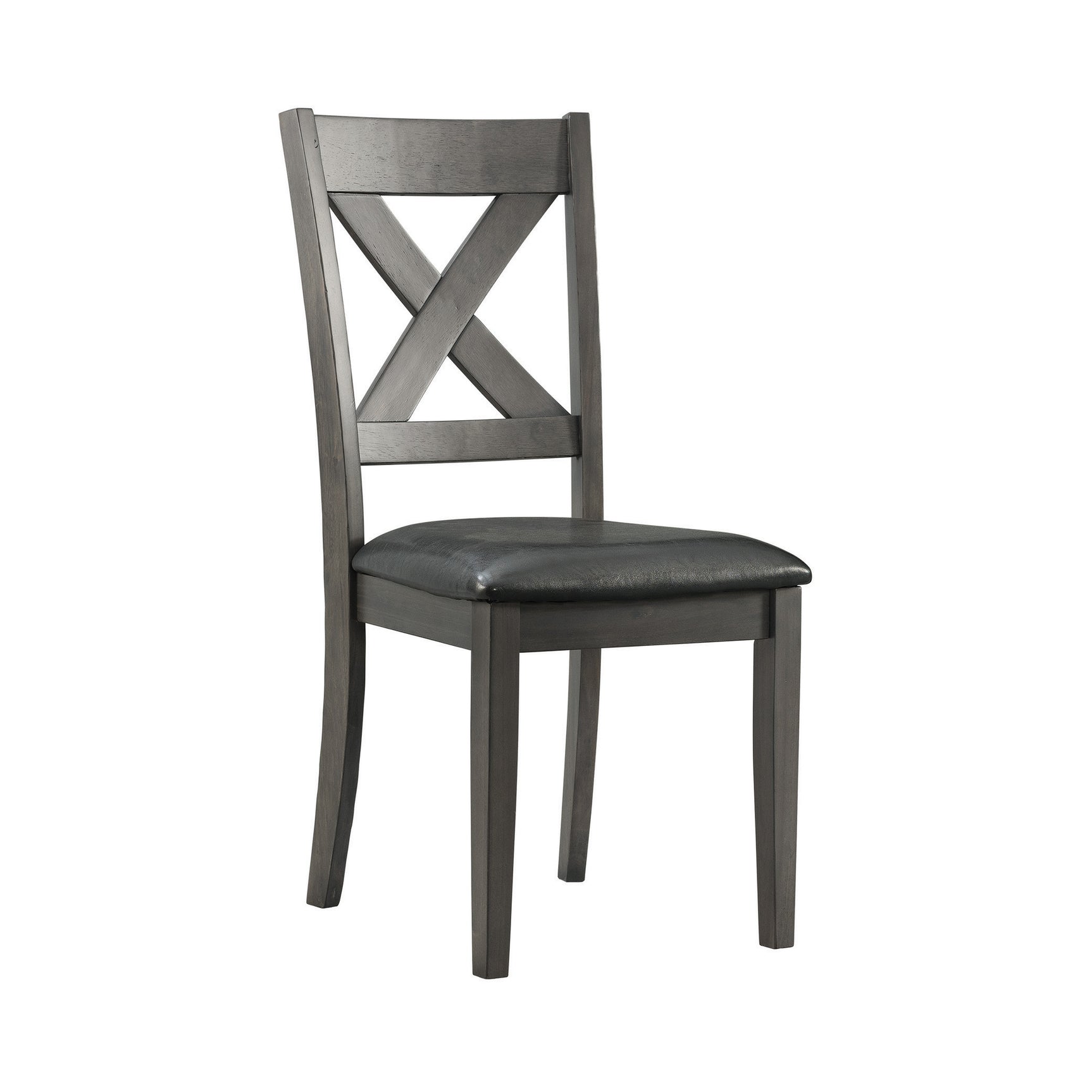 Alex Grey 60" 7 PC Dining Set (Grey Table with Black PU Seat)