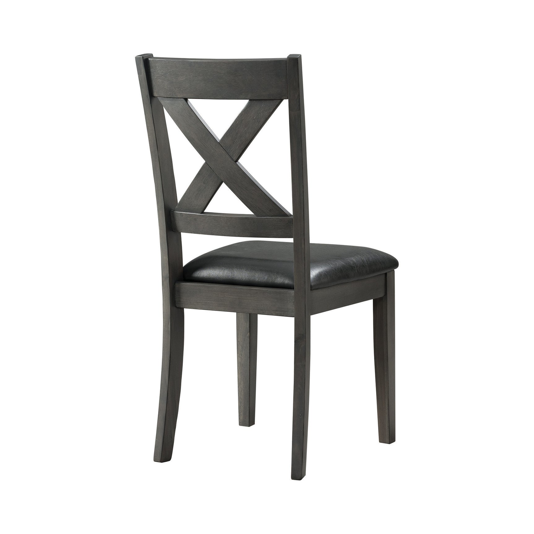 Alex Grey 60" 7 PC Dining Set (Grey Table with Black PU Seat)