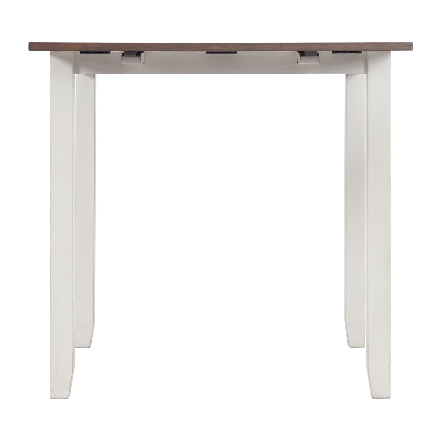 Martin 3 pc Drop Leaf Dining Set (Dark Brown Top - White Base) - Tampa Furniture Outlet