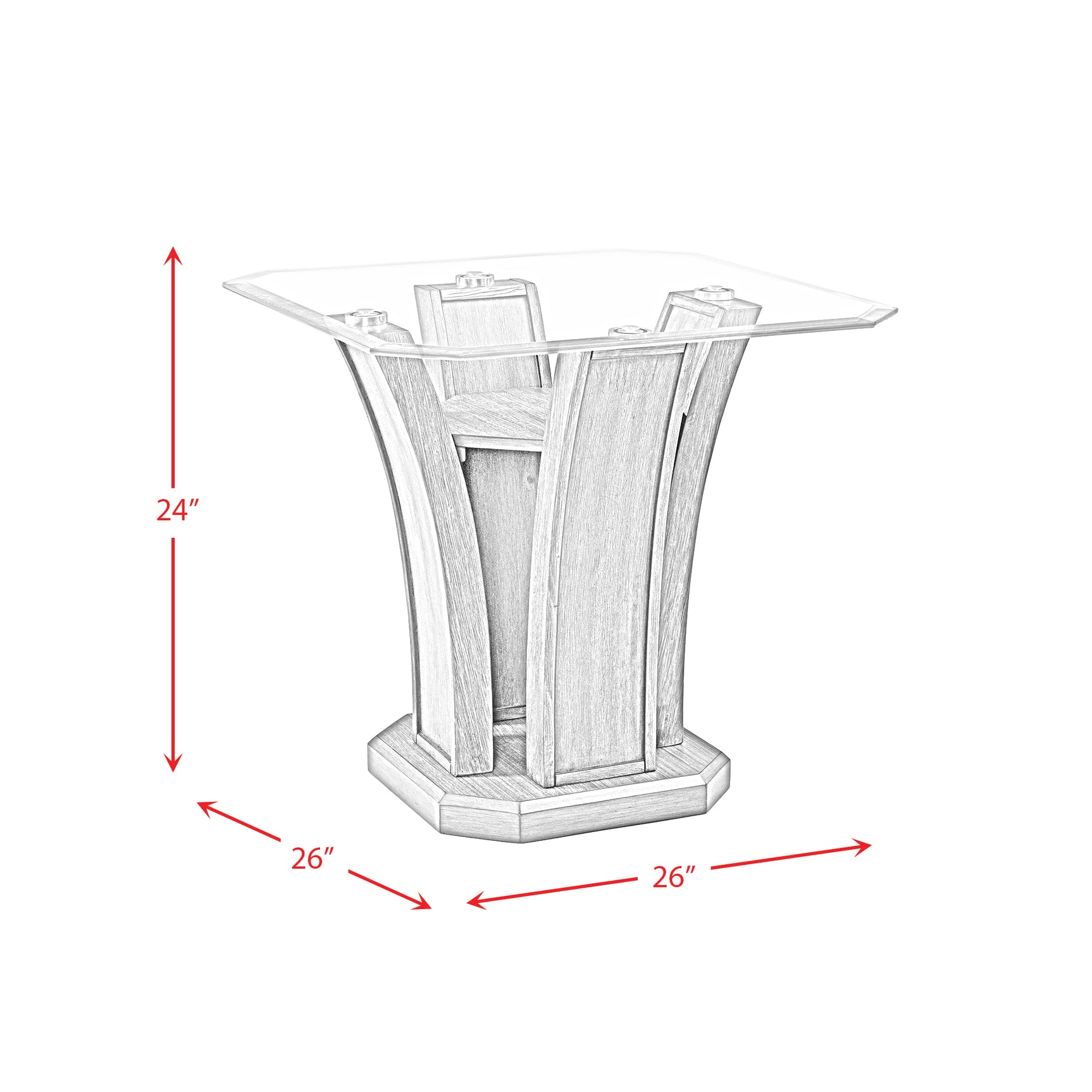 Dapper Square End Table Grey