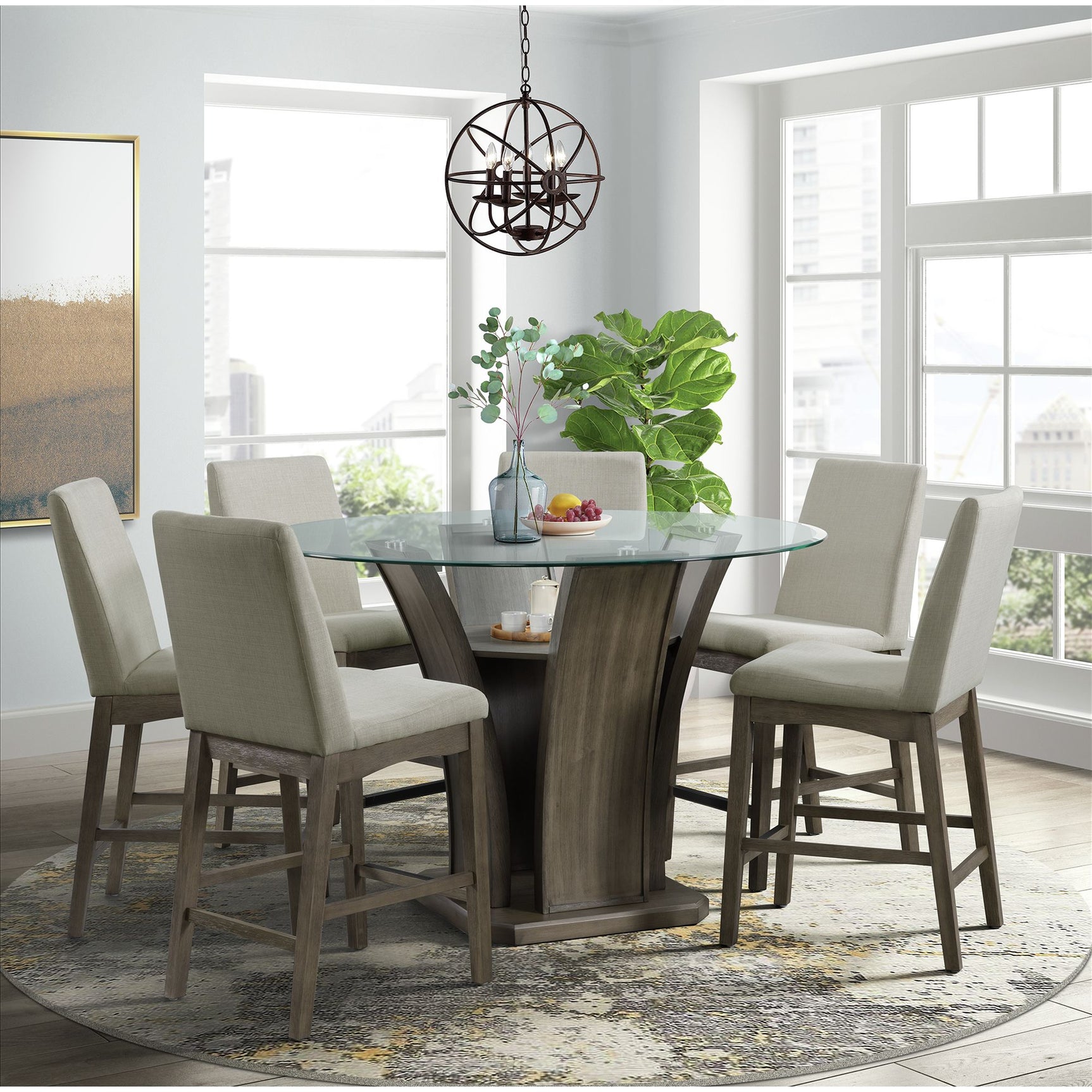 Dapper Counter Side Chair (Grey Finish) (Two Per Carton) - Tampa Furniture Outlet