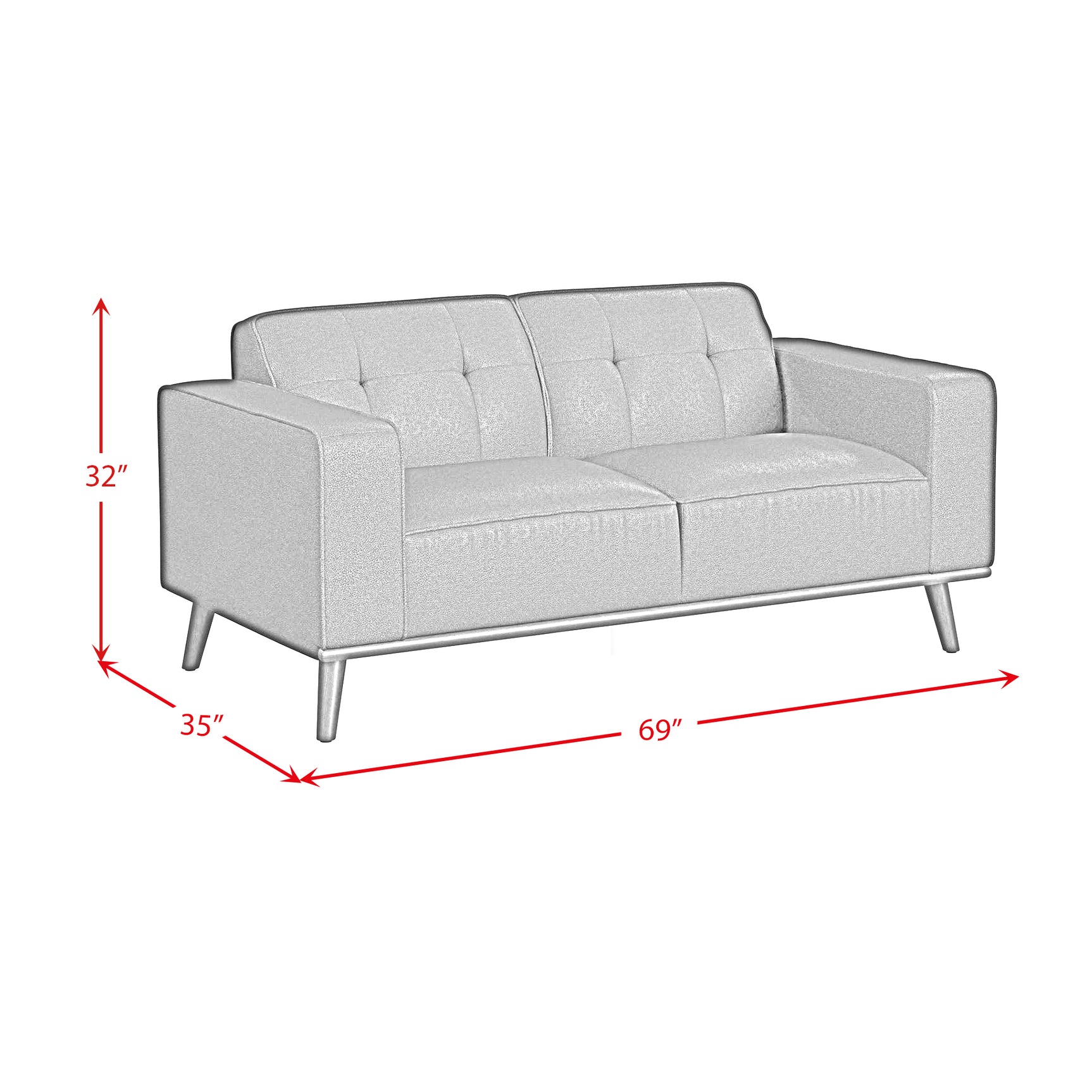 Destiny Loveseat with Wood Front in Pebble Brown - Tampa Furniture Outlet