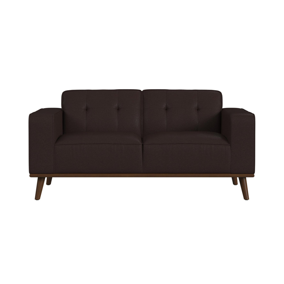 Destiny Loveseat with Wood Front in Pebble Brown