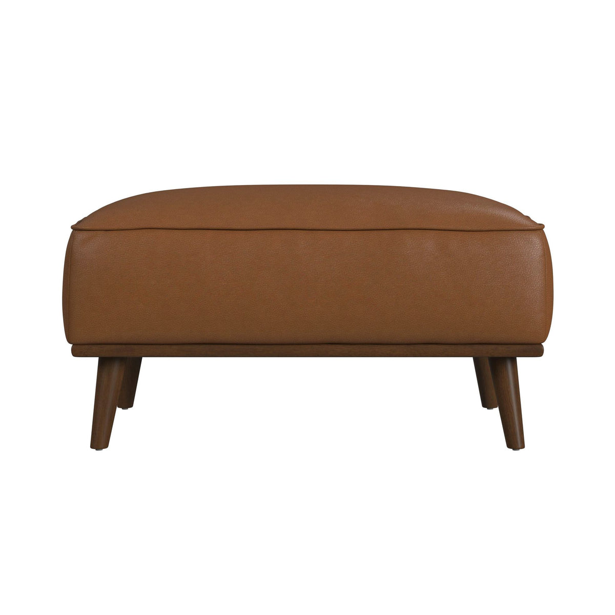 Destiny Ottoman with Wood Base in Pebble Tan