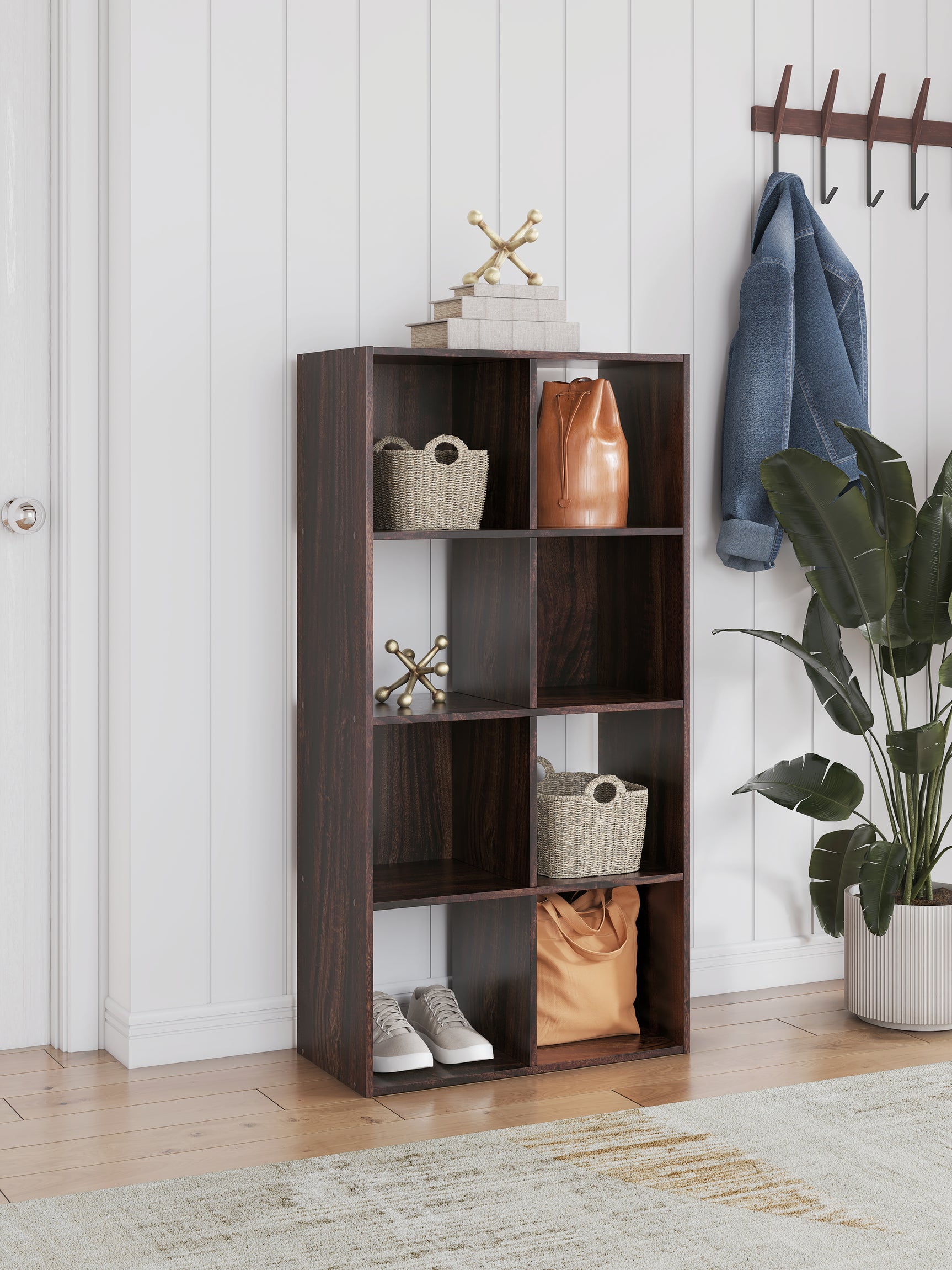 Tampa Furniture Outlet - Ashley Furniture - Glosmount Eight Cube Organizer - Eight Cube Organizer / Cherry/Light Brown - EA1055-4X2