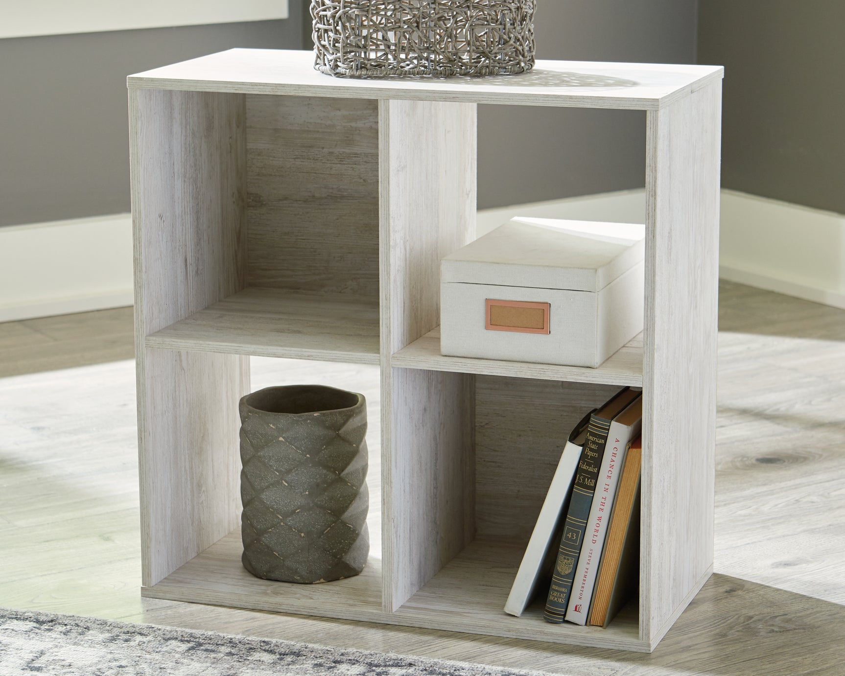 Tampa Furniture Outlet - Ashley Furniture - Paxberry Four Cube Organizer - Four Cube Organizer / Whitewash - EA1811-2X2