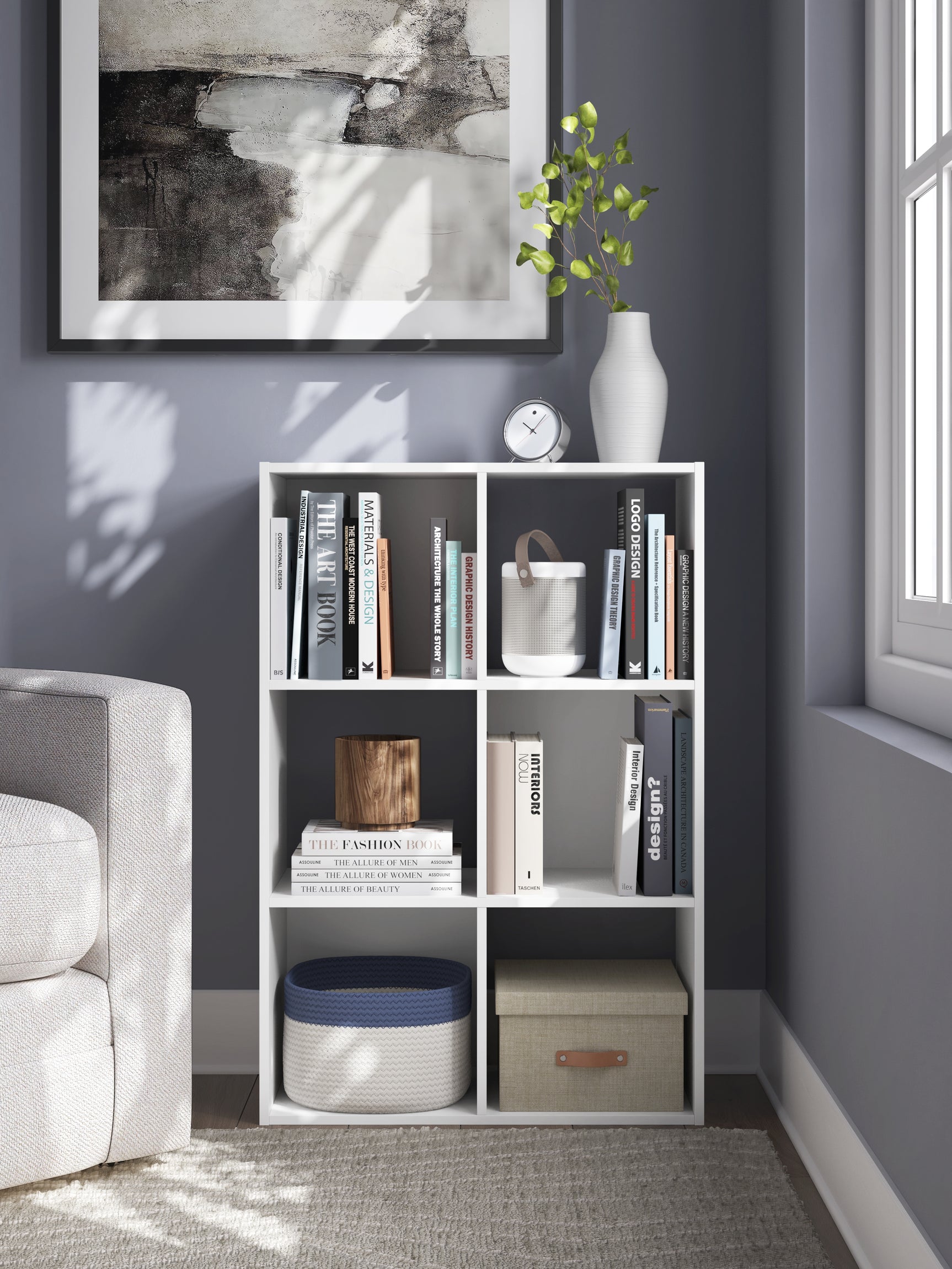 Tampa Furniture Outlet - Ashley Furniture - Onita Six Cube Organizer - Six Cube Organizer / White - EA9630-3X2