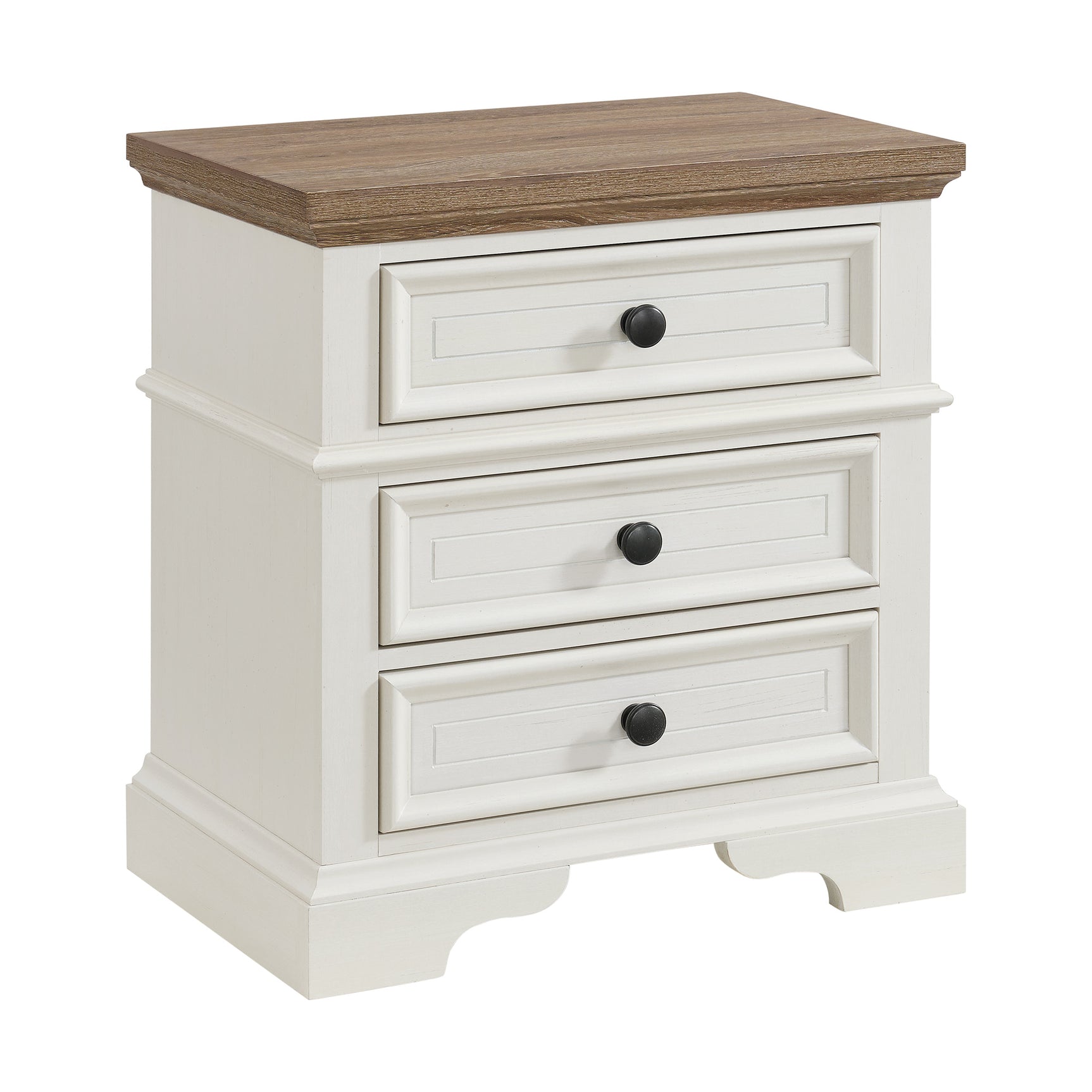 Eastwood Youth 3-Drawer Nightstand in Brown and Off-White - Tampa Furniture Outlet