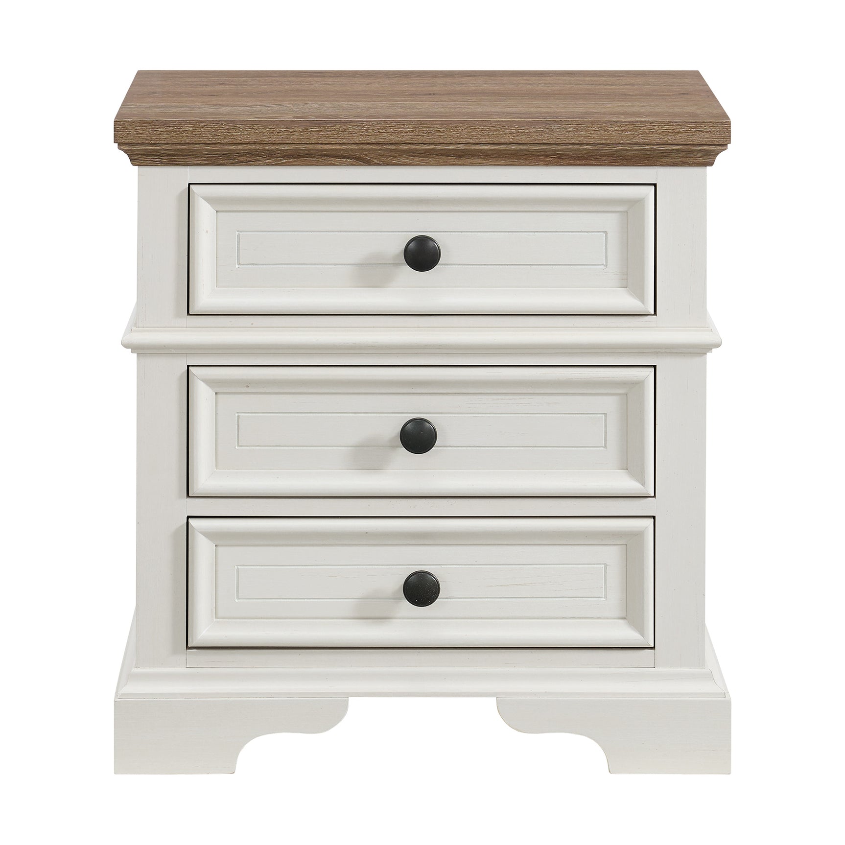 Eastwood Youth 3-Drawer Nightstand in Brown and Off-White - Tampa Furniture Outlet