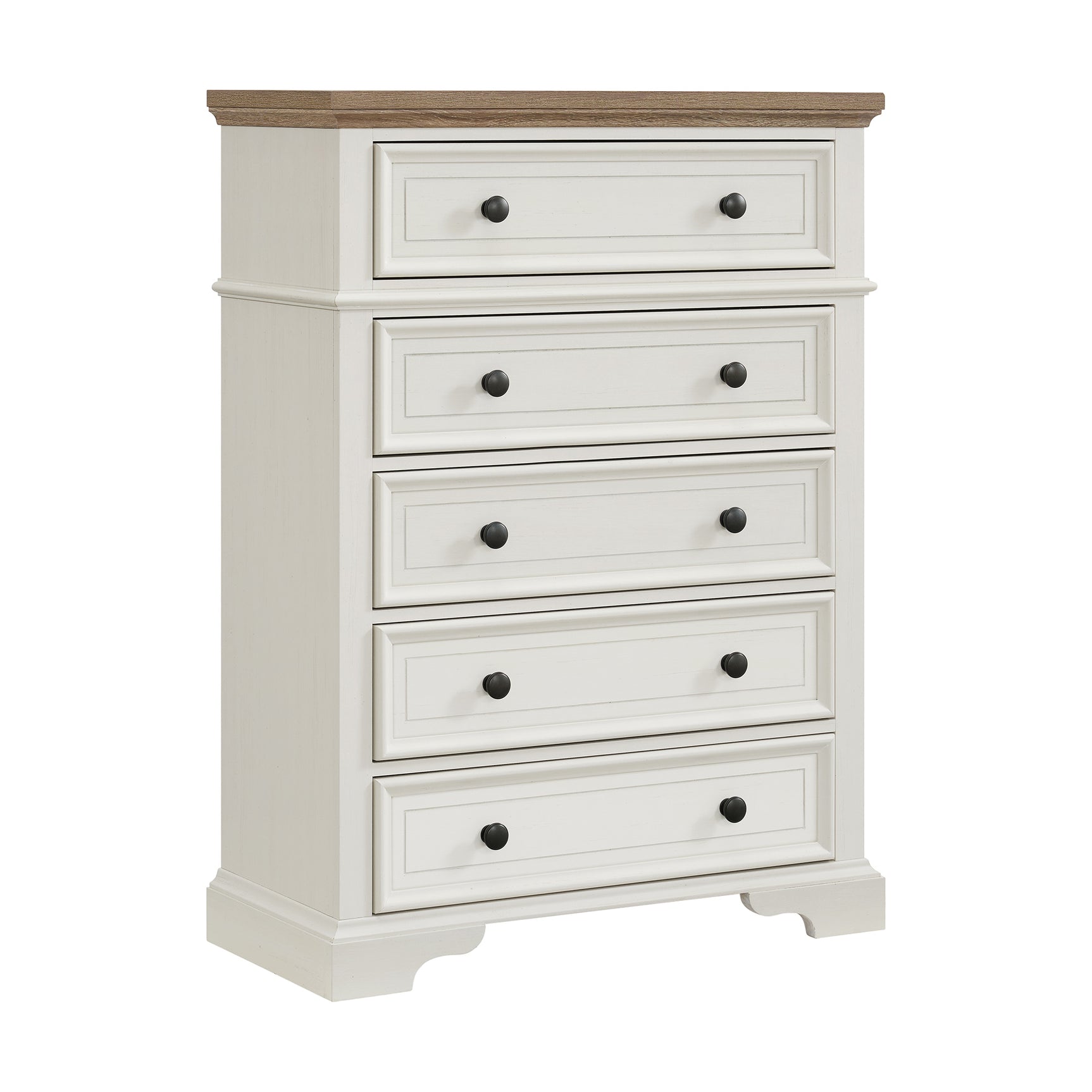 Eastwood Youth 5-Drawer Chest in Brown and Off-White - Tampa Furniture Outlet