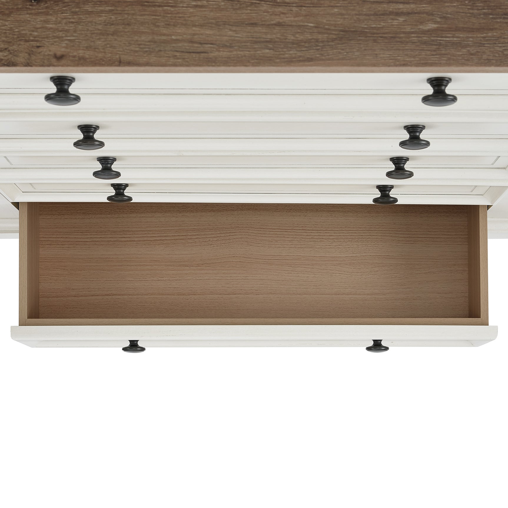 Eastwood Youth 5-Drawer Chest in Brown and Off-White - Tampa Furniture Outlet