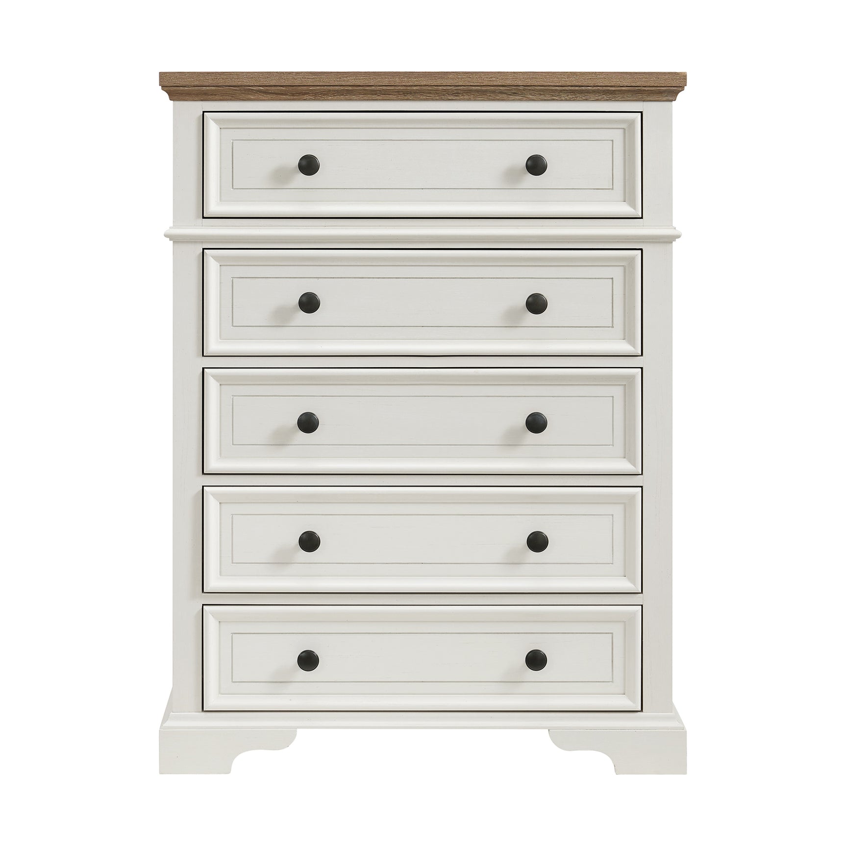Eastwood Youth 5-Drawer Chest in Brown and Off-White - Tampa Furniture Outlet