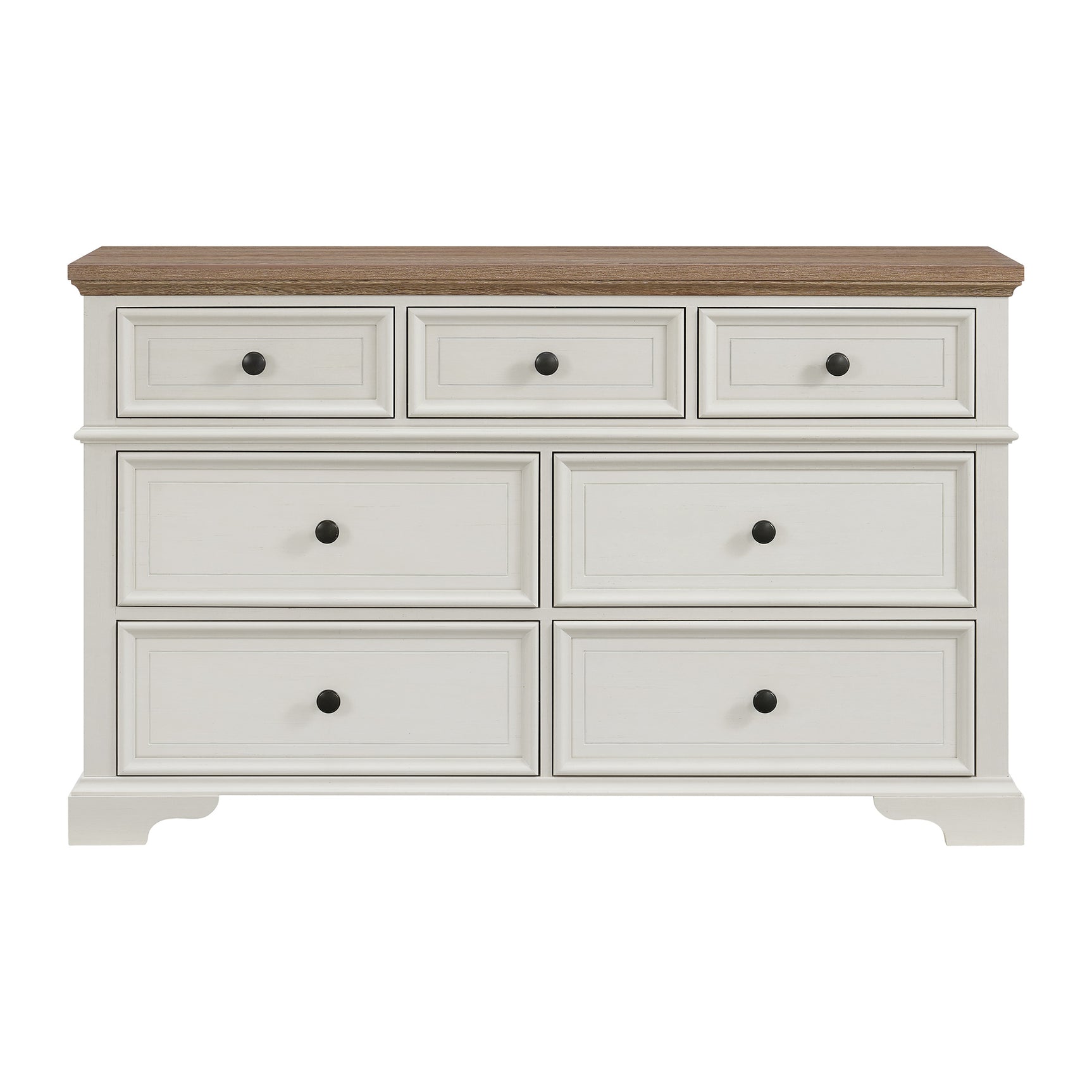 Eastwood Youth 7-Drawer Dresser in Brown and Off-White - Tampa Furniture Outlet