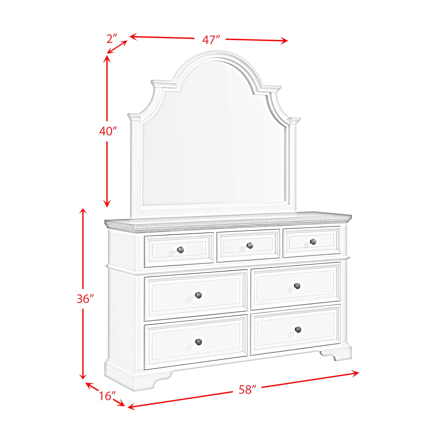 Eastwood Youth Dresser and Mirror Set in Brown and Off-White - Tampa Furniture Outlet