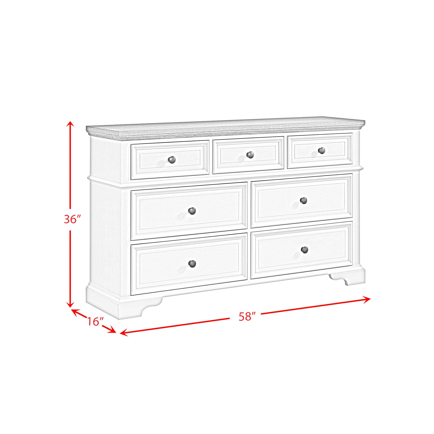 Eastwood Youth 7-Drawer Dresser in Brown and Off-White - Tampa Furniture Outlet