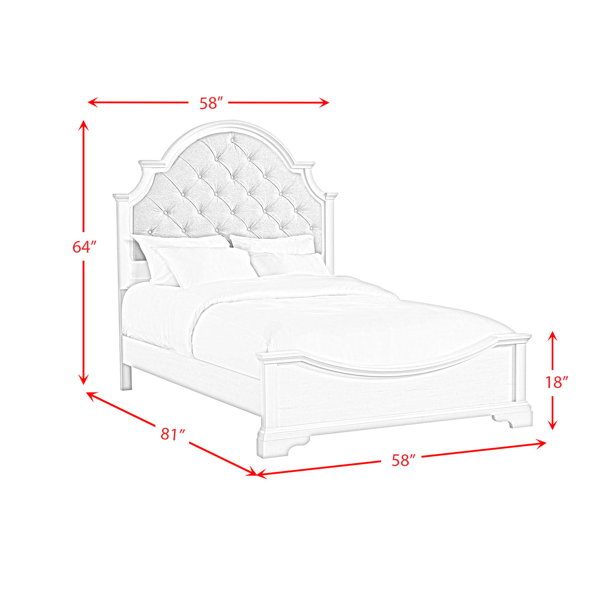 Eastwood Youth Full UPH Bed in Off-White