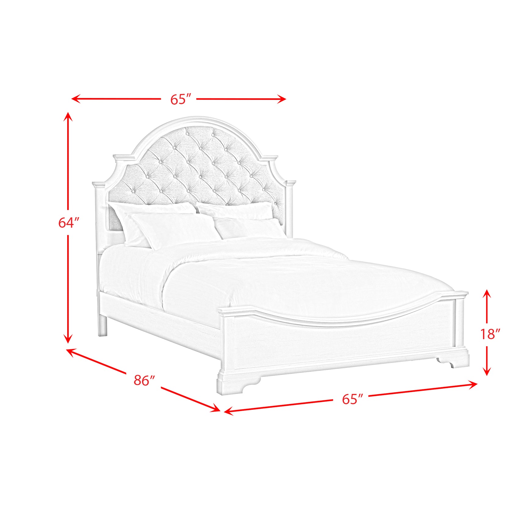 Eastwood Youth Queen UPH Bed in Off-White - Tampa Furniture Outlet