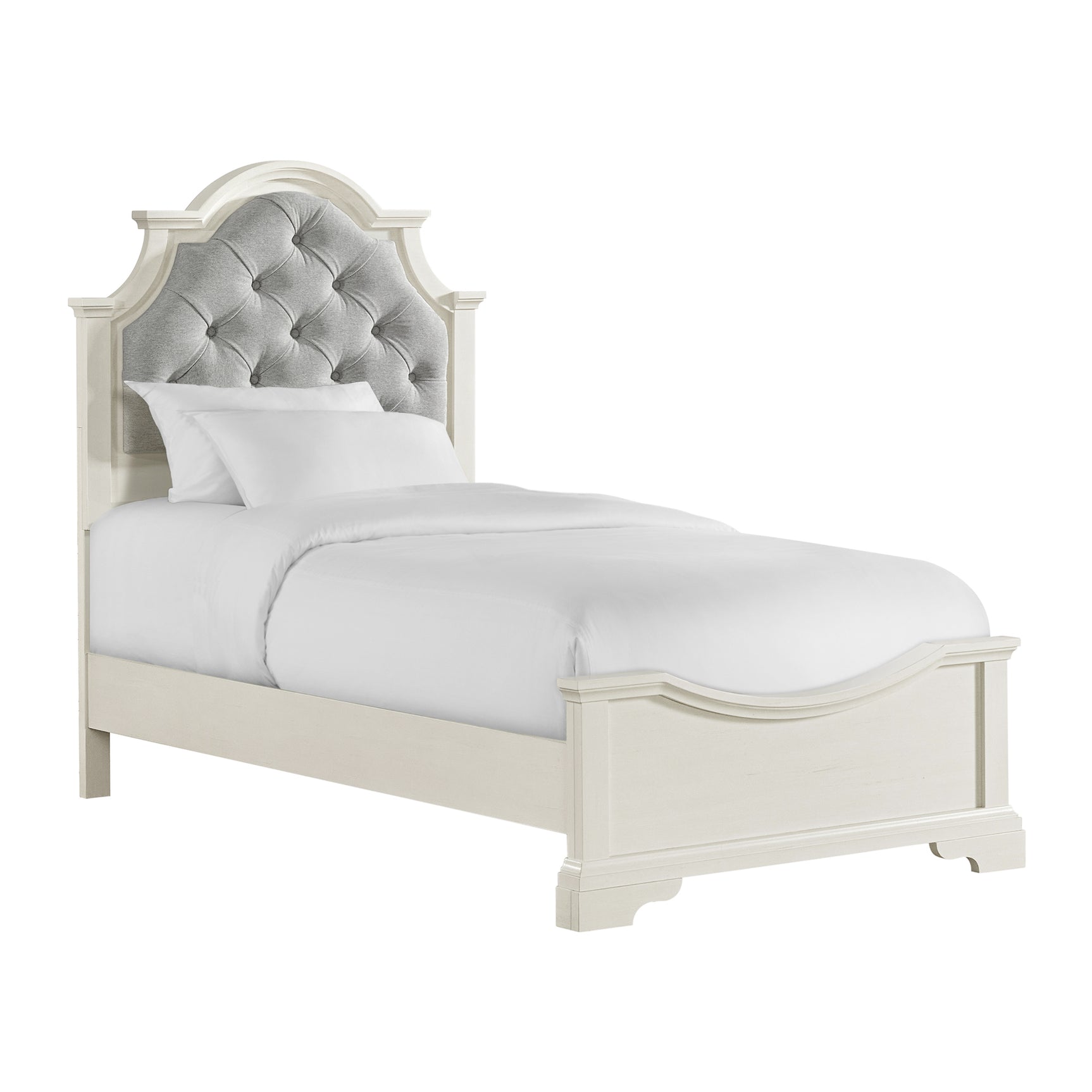Eastwood Youth Twin UPH Bed in Off-White - Tampa Furniture Outlet