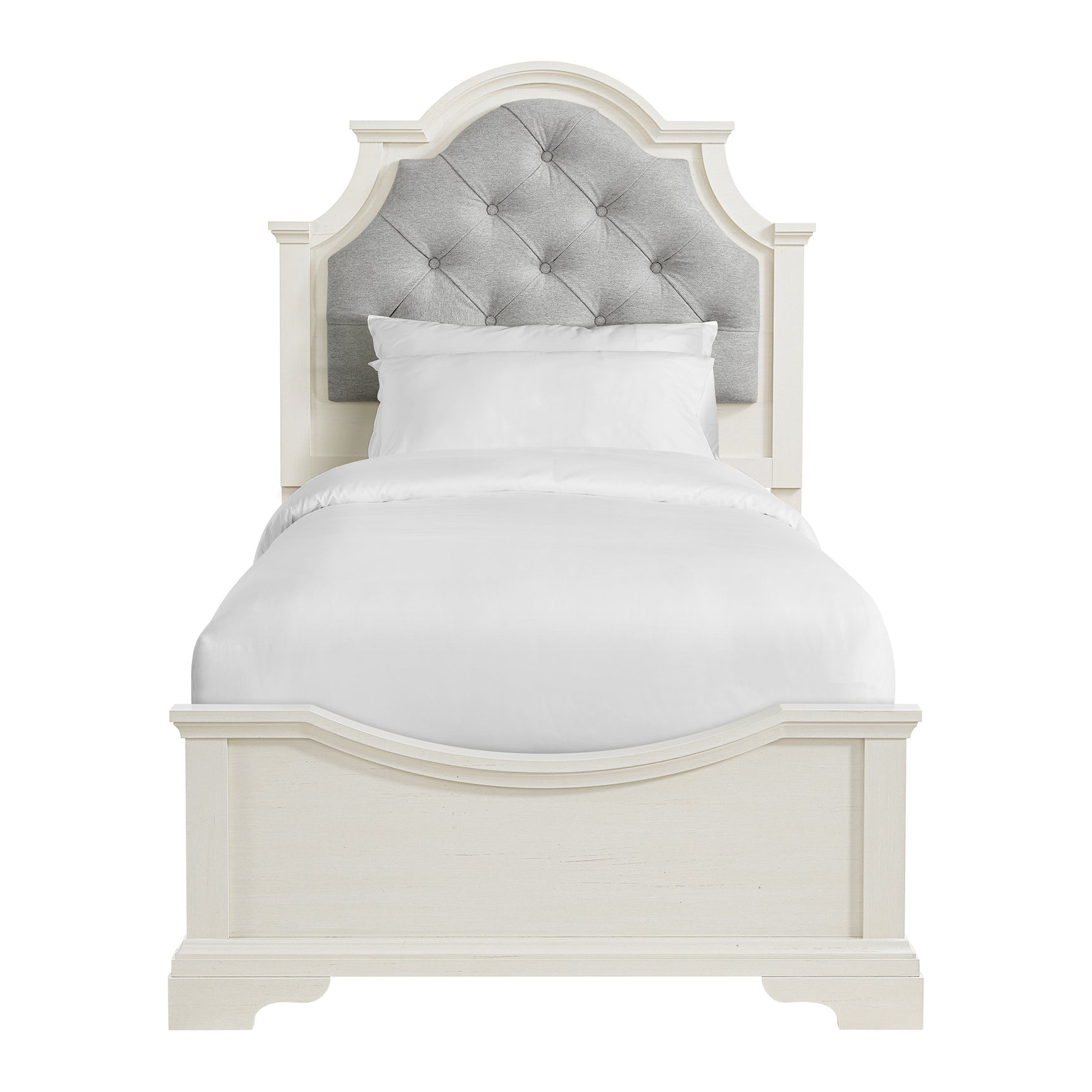 Eastwood Youth Twin UPH Bed in Off-White - Tampa Furniture Outlet