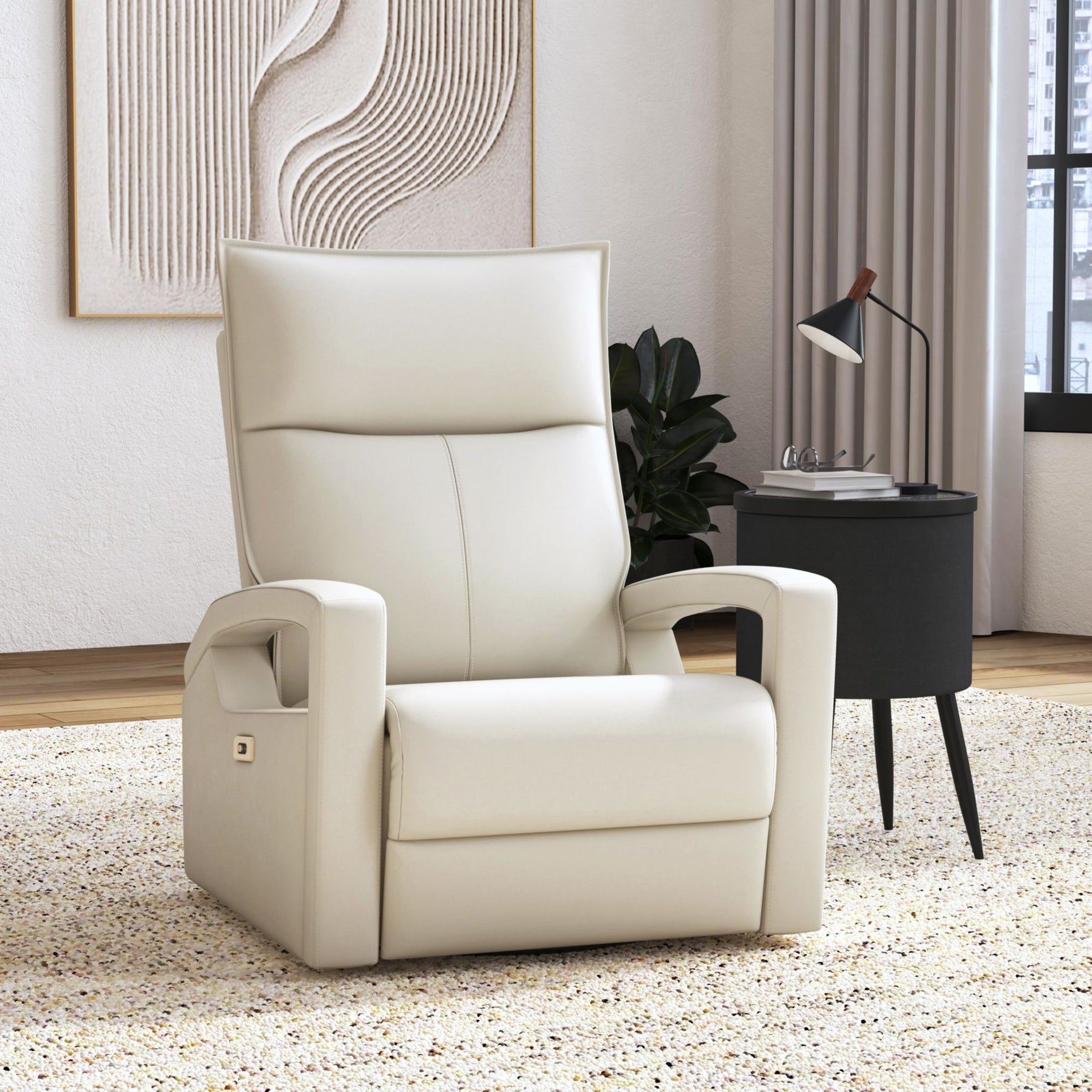 Eco P1 Recliner with Glider and Swivel in Del Mar Cream – SKU U-19020-4614-107P | Elements