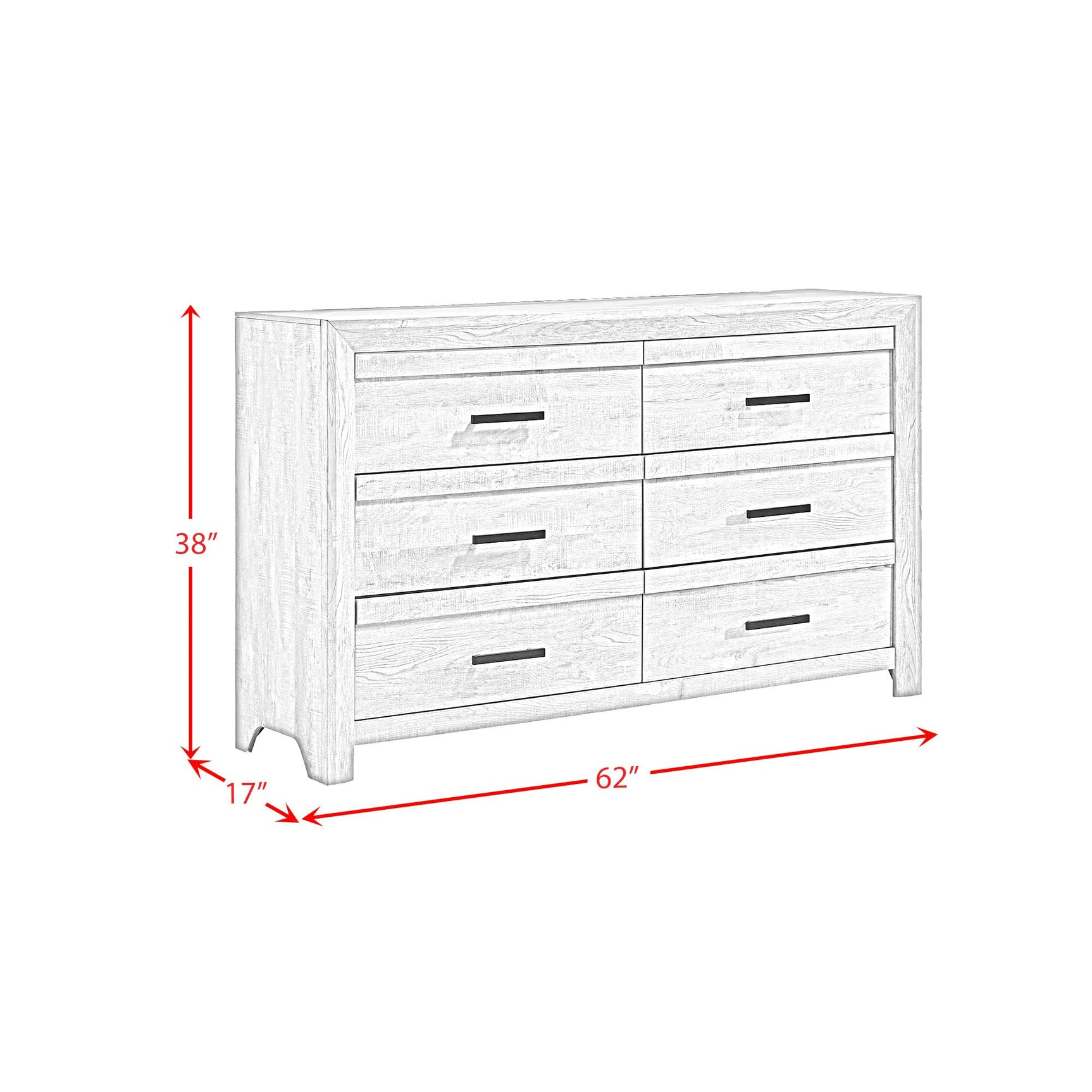 Eleanor 6-Drawer Dresser in Mocha Grey - Tampa Furniture Outlet