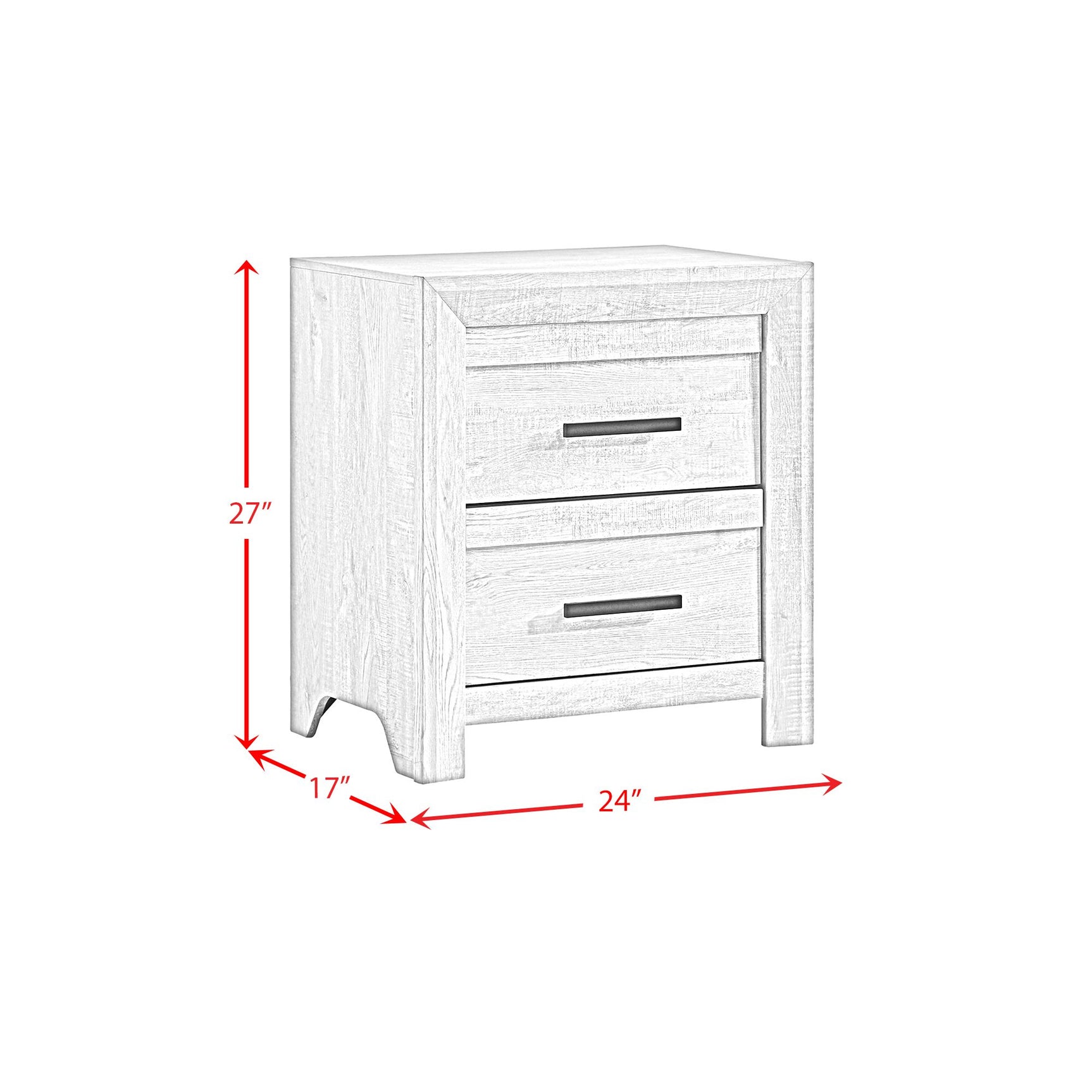 Eleanor 2-Drawer Nightstand in White