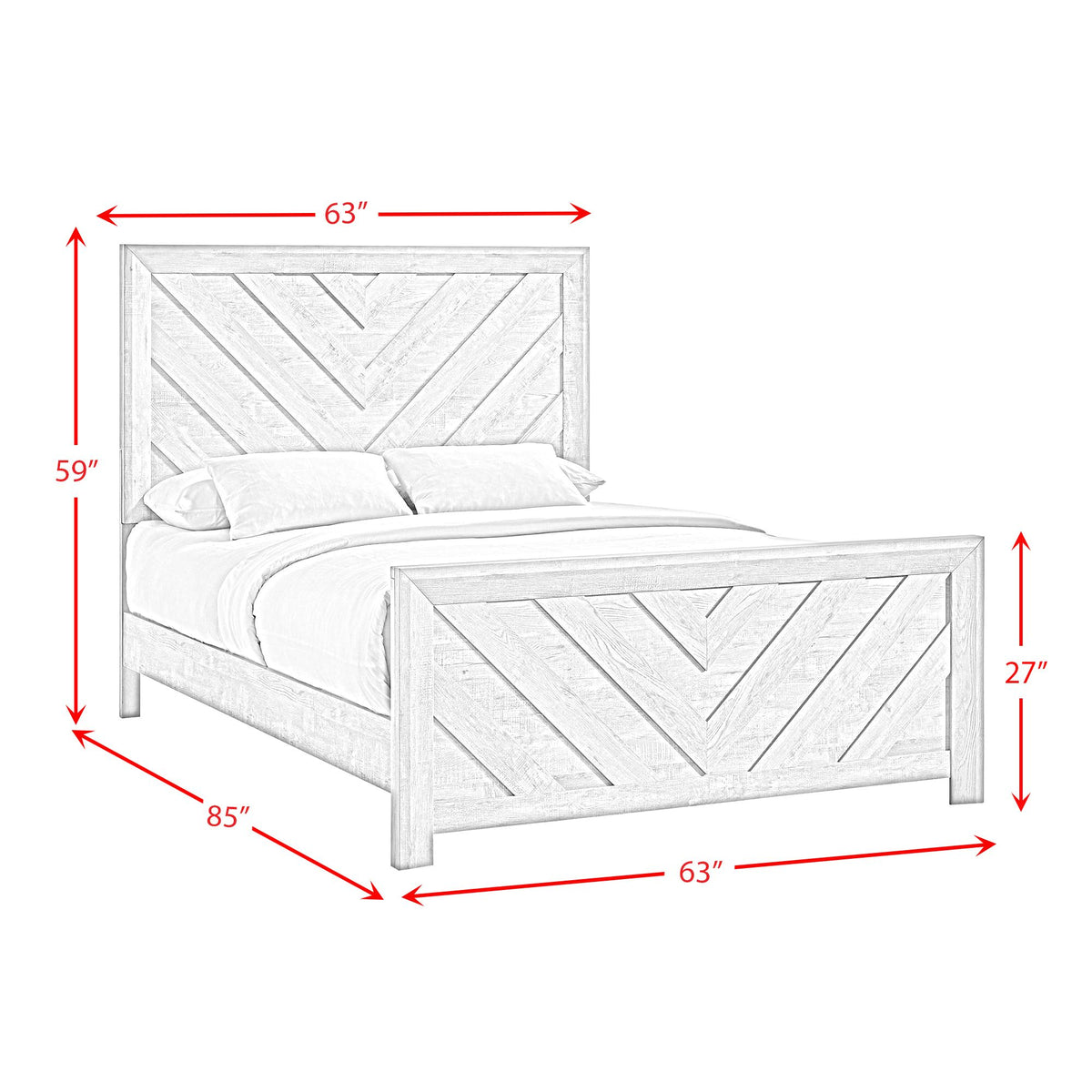 Eleanor Queen Bed in White