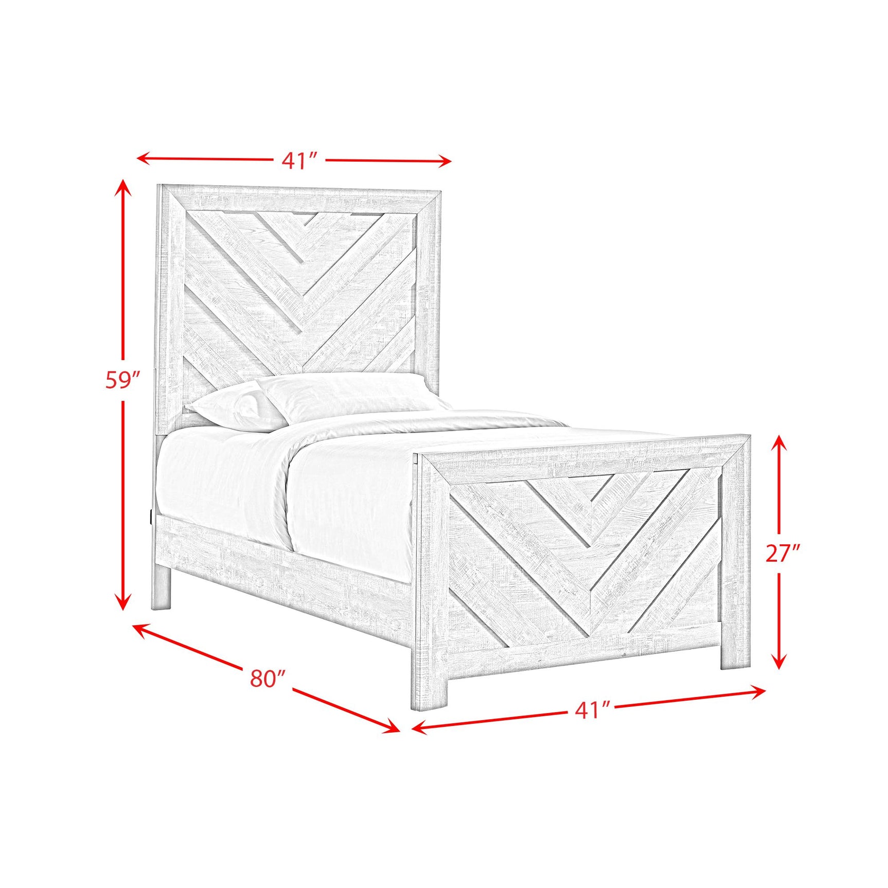 Eleanor Twin Bed in Mocha Grey - Tampa Furniture Outlet
