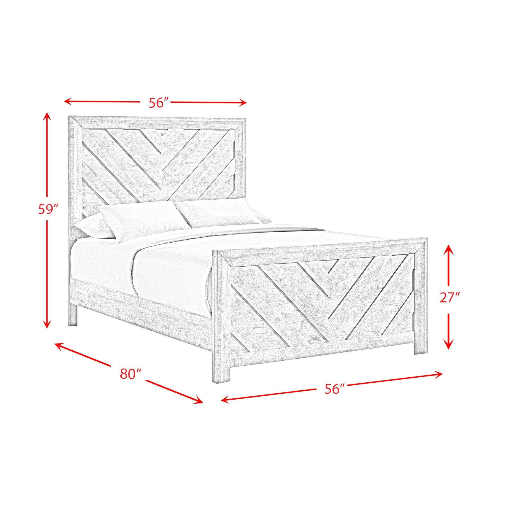 Ellen Full Bed White - Tampa Furniture Outlet