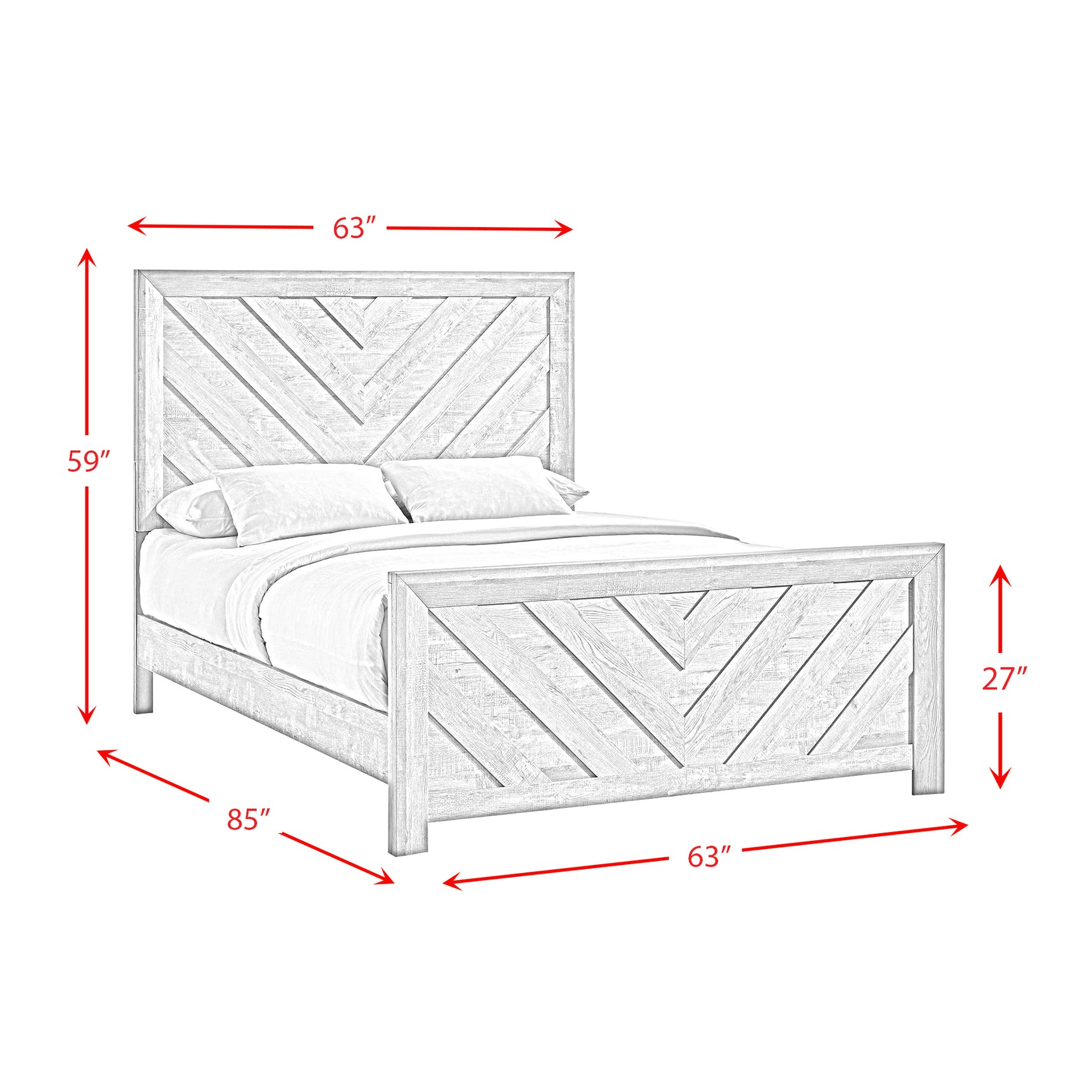 Ellen Queen Bed White - Tampa Furniture Outlet