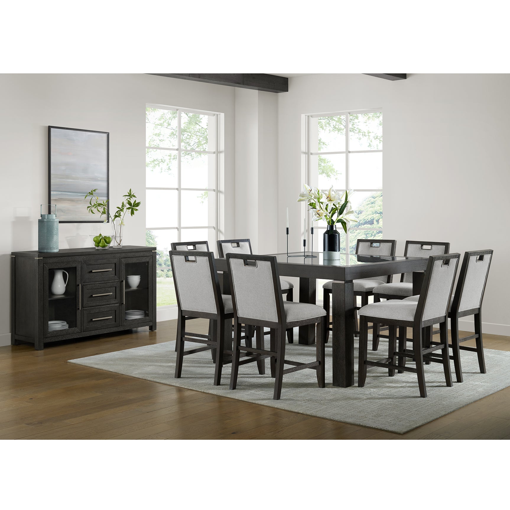 Elodie Server in Charcoal - Tampa Furniture Outlet