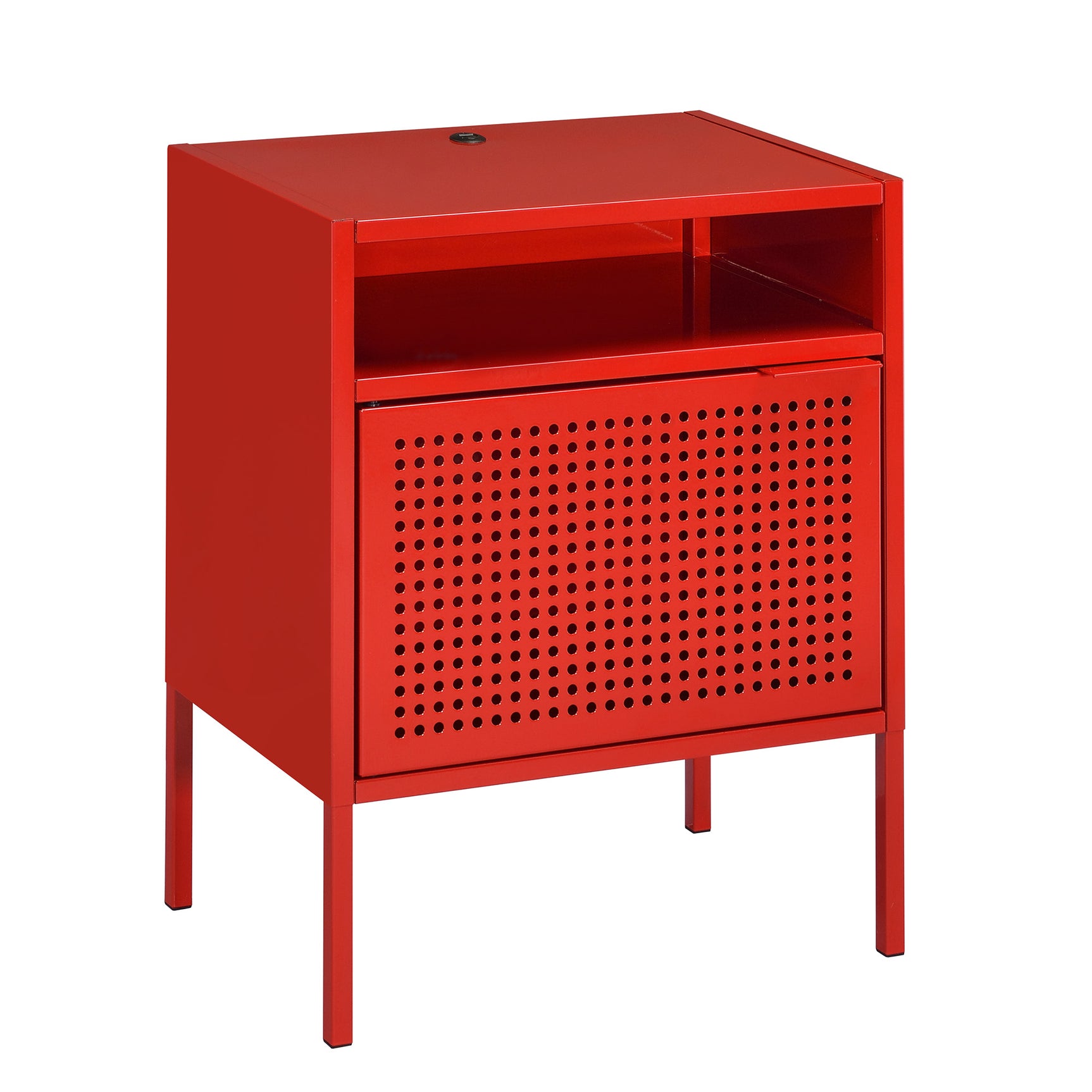 Ember Nightstand (C-1094) RED NIGHTSTAND W/ USB - Tampa Furniture Outlet